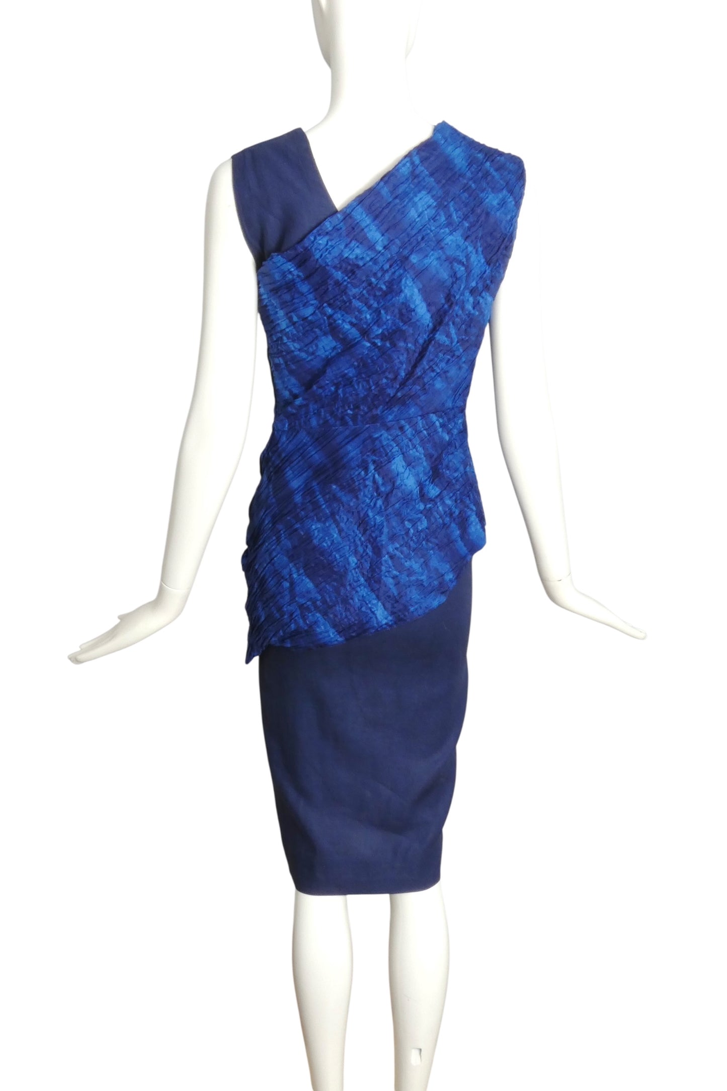 GIANNI VERSACE- 1986 Linen & Satin Dress, Size 4