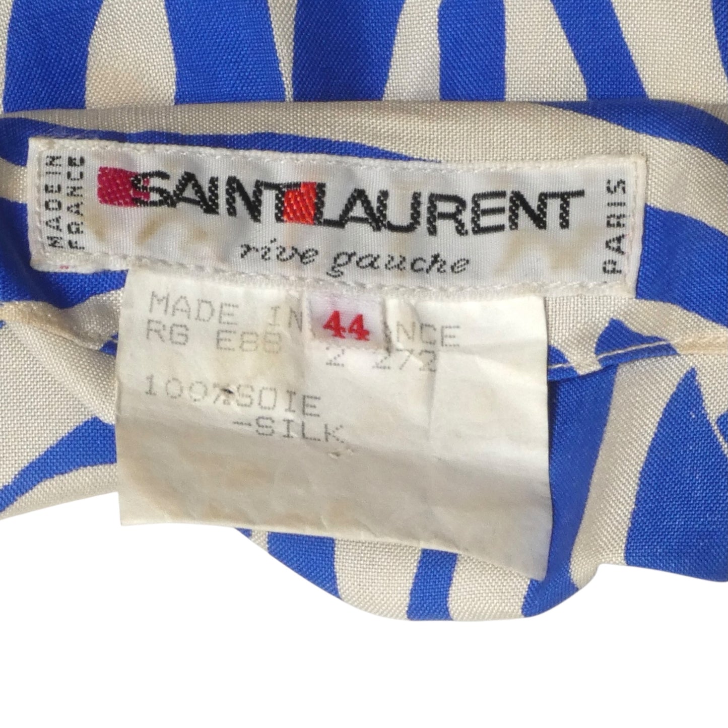 YVES SAINT LAURENT- 1989 Print Silk Wrap Dress, Size 10