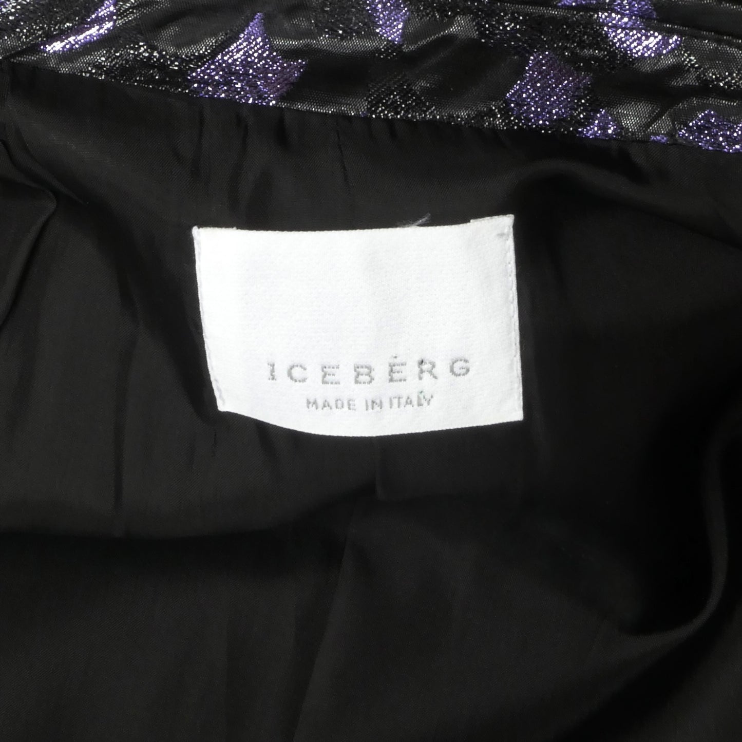 ICEBERG- 1990s Purple & Black Brocade Skirt Suit, Size 6