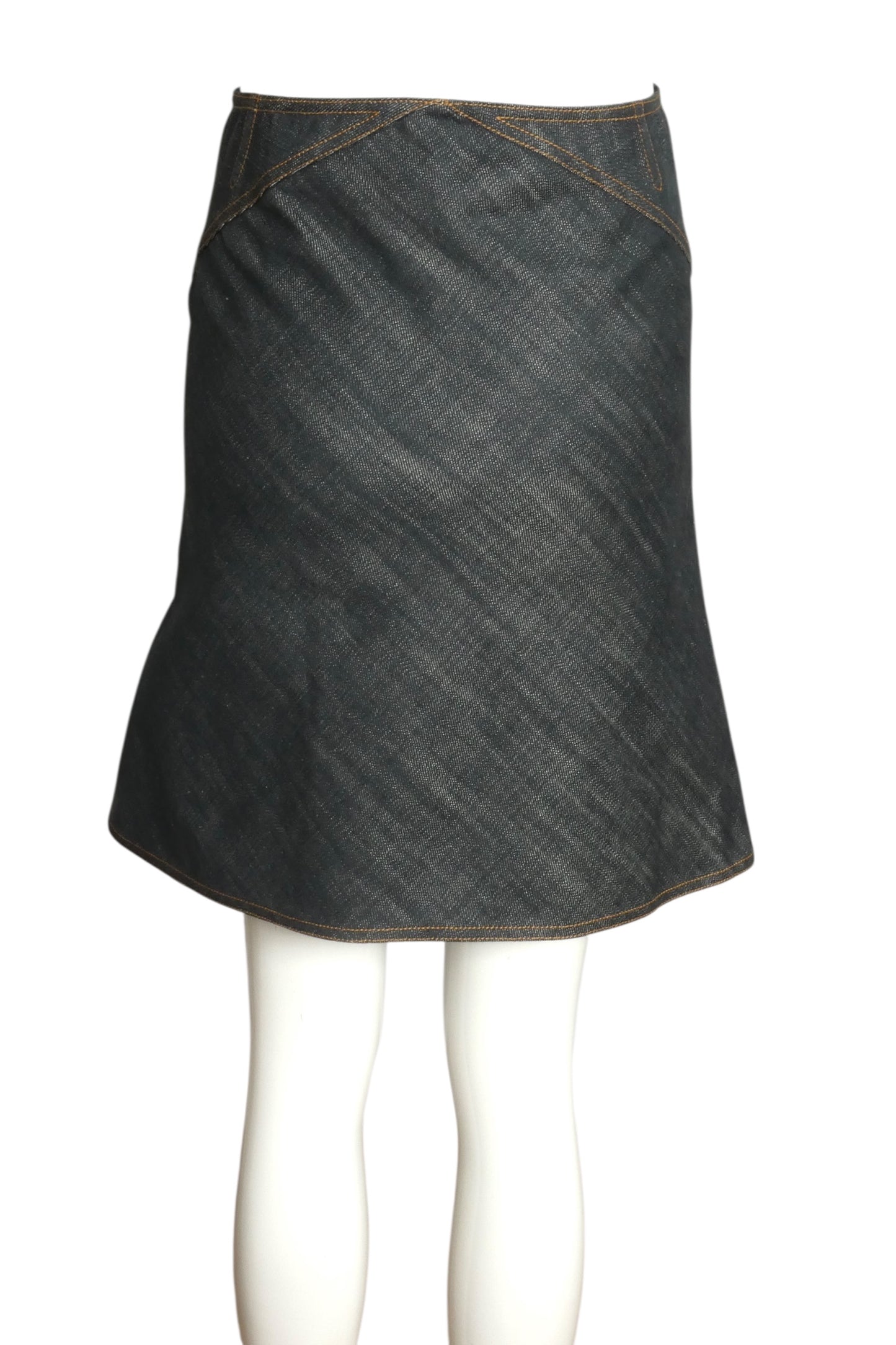 ALAIA- 1990s Blue Denim Skirt Ensemble, Size Small