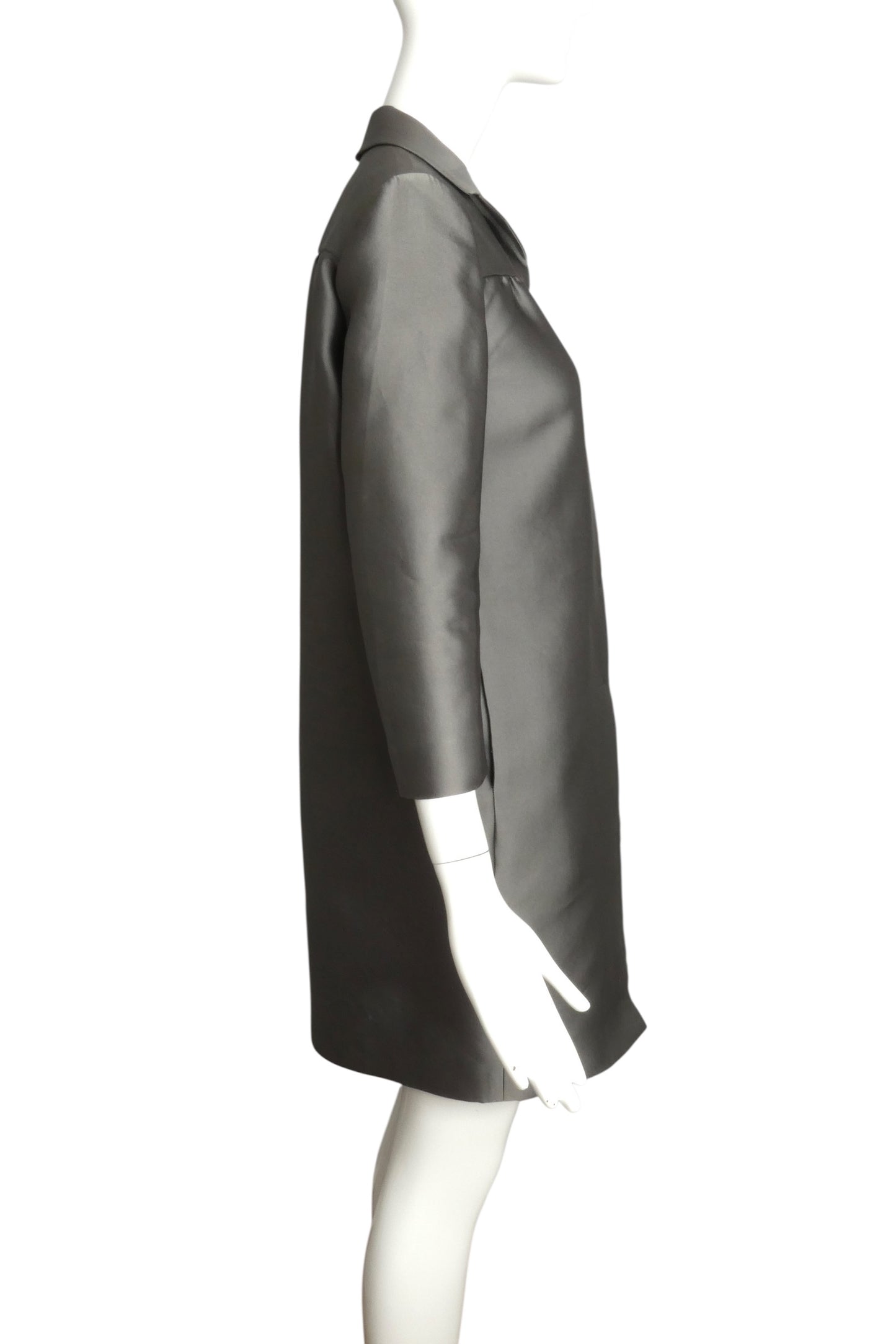 PRADA- 2010 Gray Satin Evening Coat, Size 4