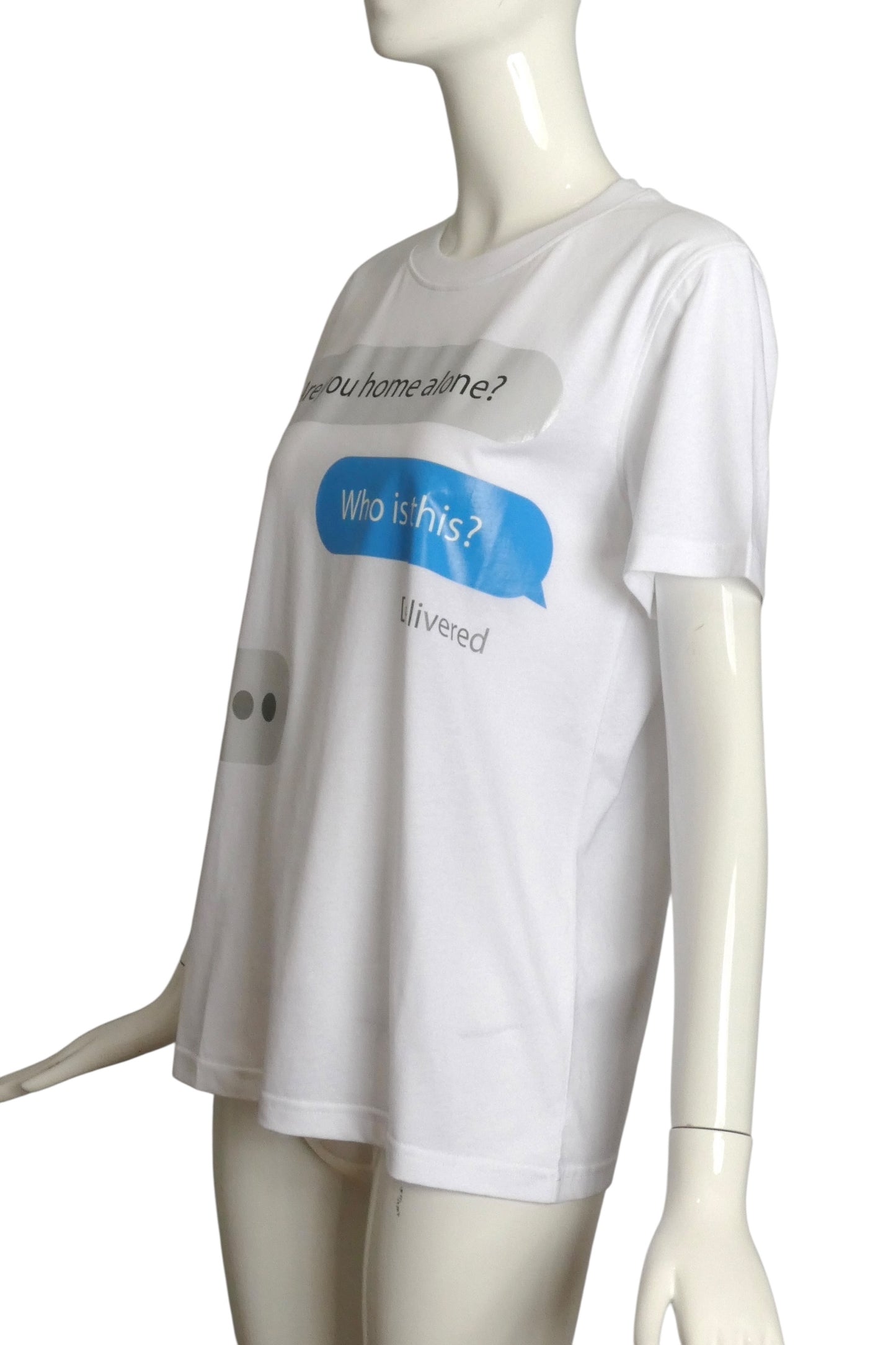 MOSCHINO COUTURE- NWT 2020 "Are You Home Alone" T-Shirt, Size 8