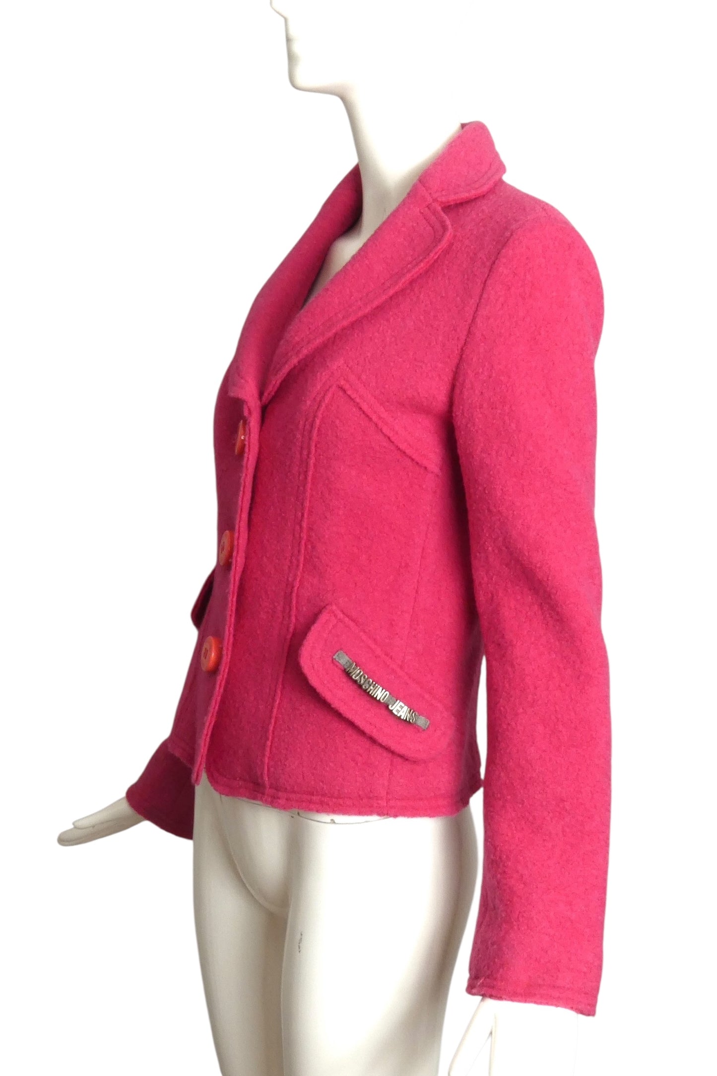 MOSCHINO JEANS- Pink Wool Blazer, Size 8