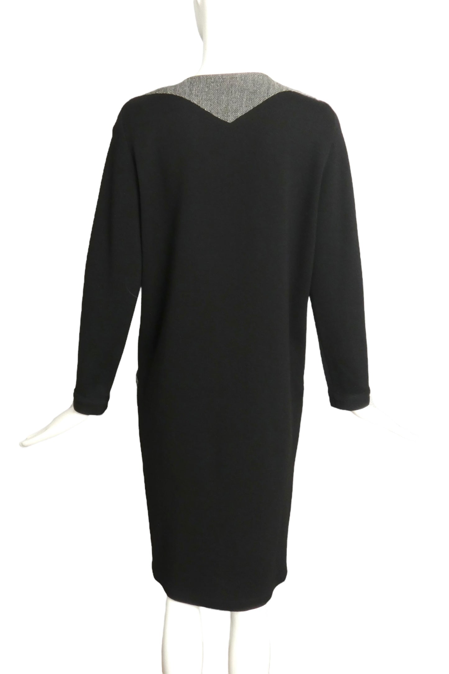 GIANNI VERSACE- 1980s Black & Grey Wool Knit Dress, Size 8
