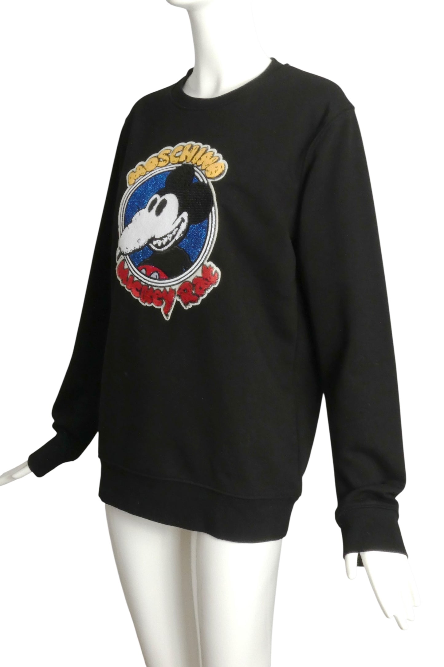 MOSCHINO COUTURE- NWT 2020 Mickey Rat Sequin Sweatshirt, Size Medium