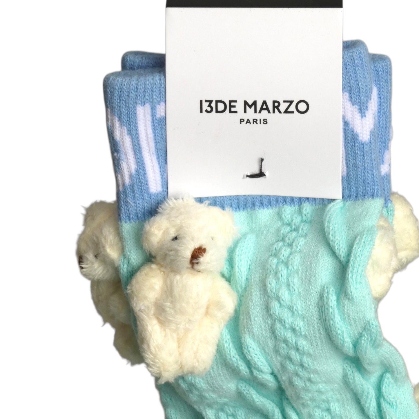 13DE MARZO- NWT Turquoise Teddy Bear Socks, One Size