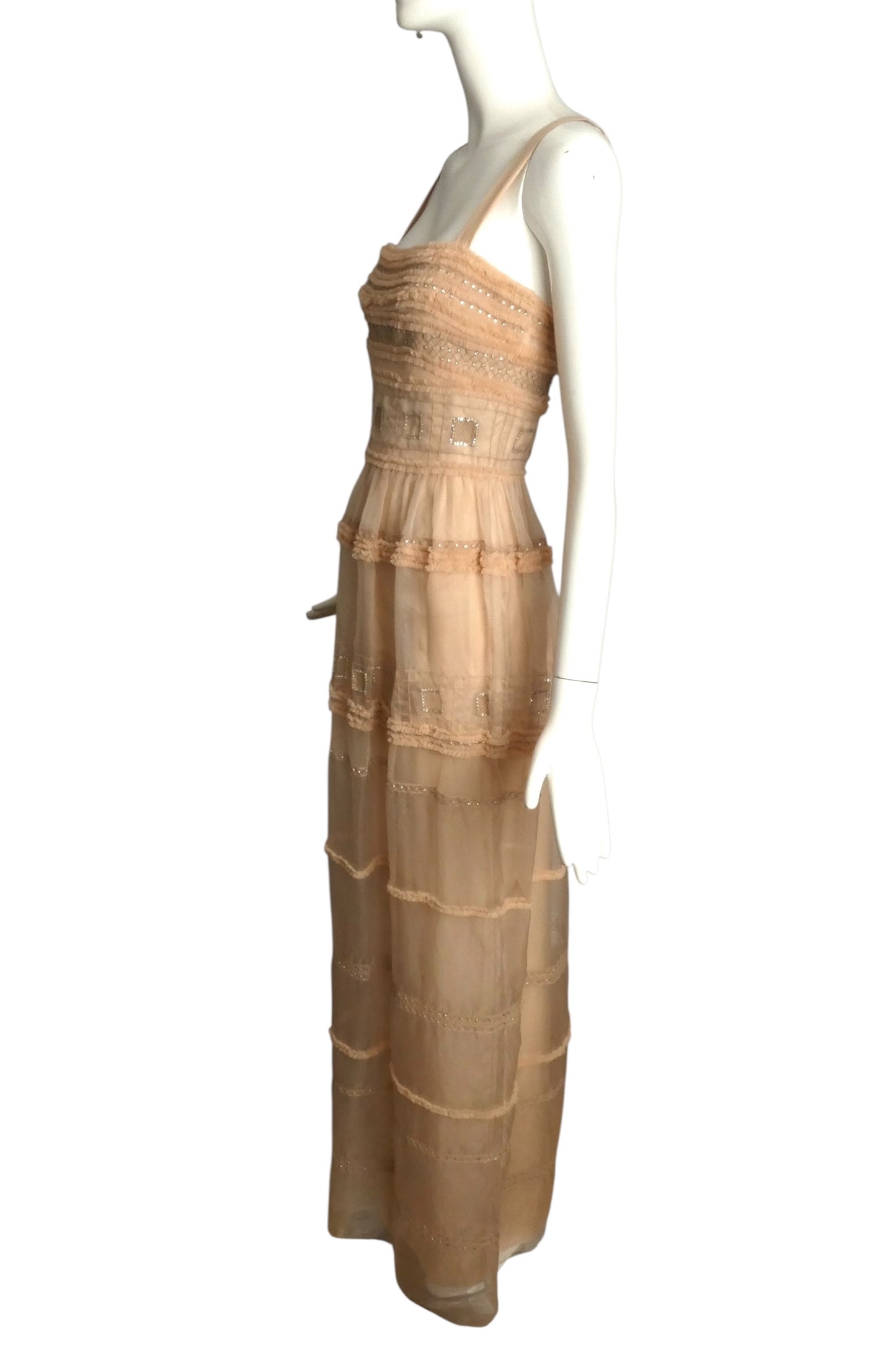 TEMPERLEY- NWT 2014 Pink Ruffled Organza Gown, Size 4
