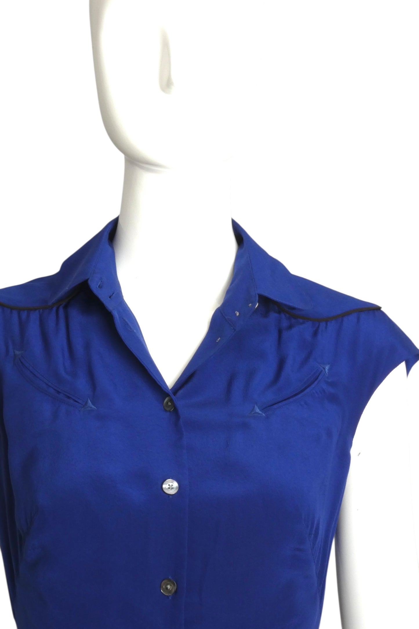 MCQ MCQUEEN- NWT 2011 Blue Western Cut Dress, Size 4