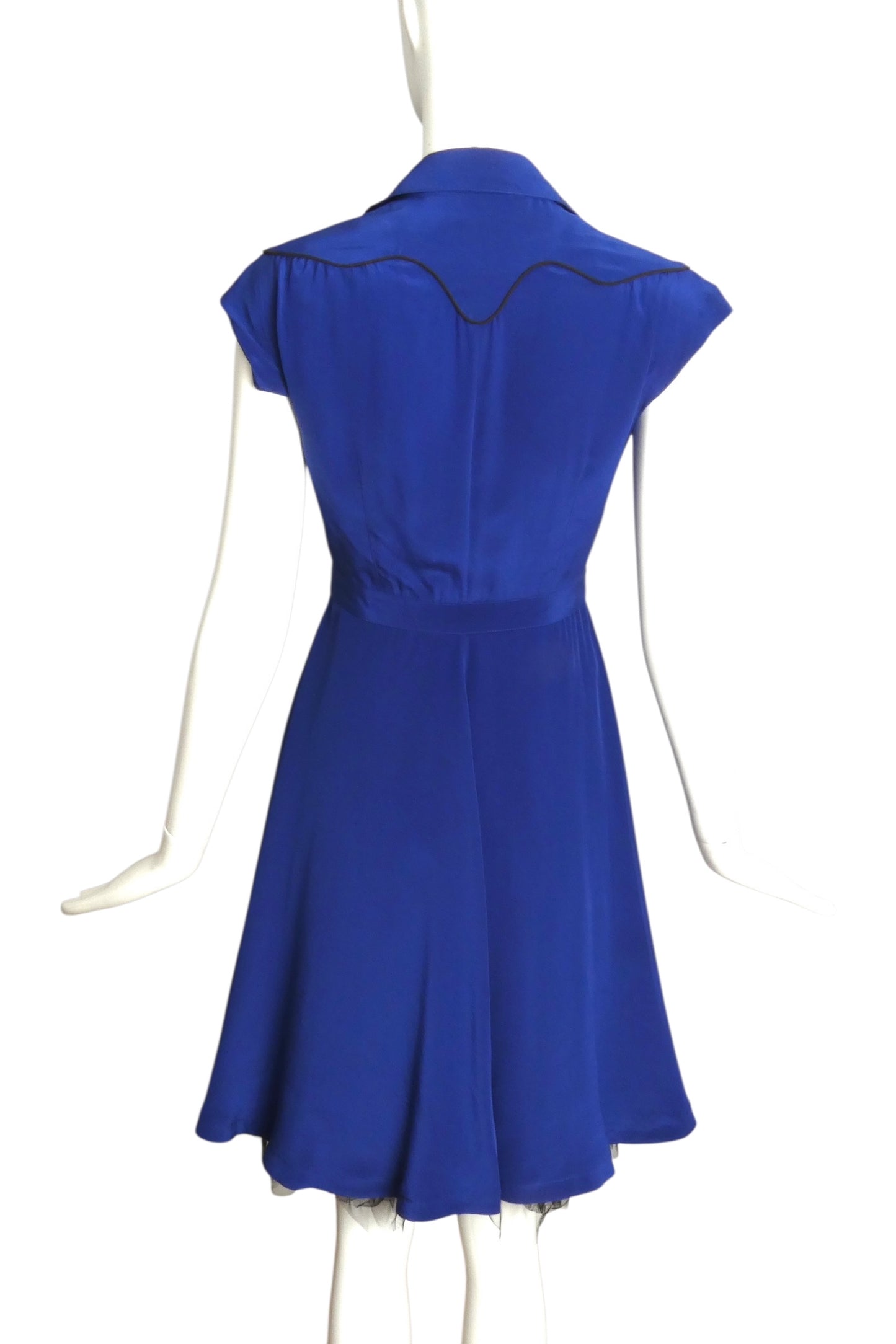 MCQ MCQUEEN- NWT 2011 Blue Western Cut Dress, Size 4