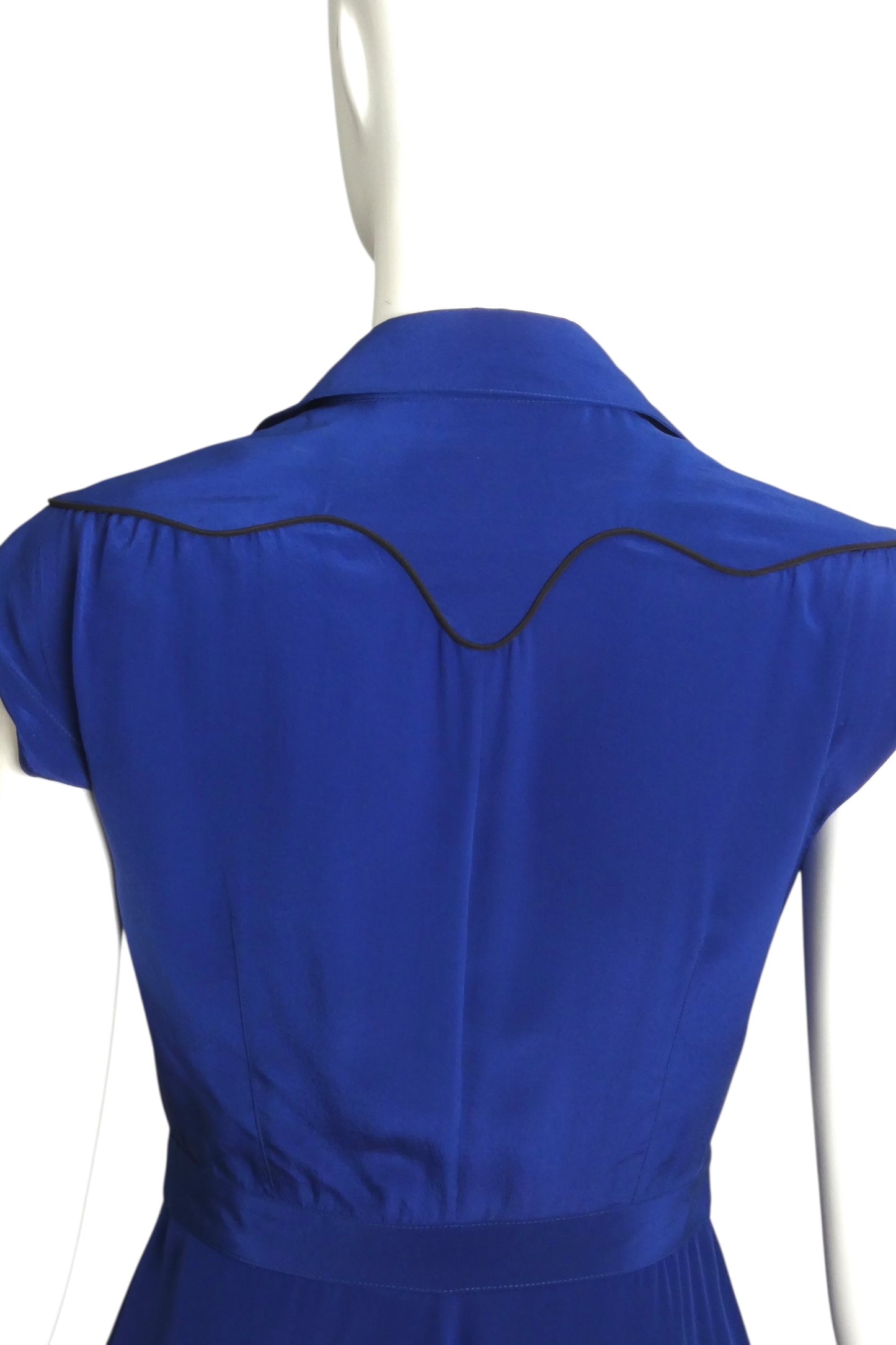 MCQ MCQUEEN- NWT 2011 Blue Western Cut Dress, Size 4