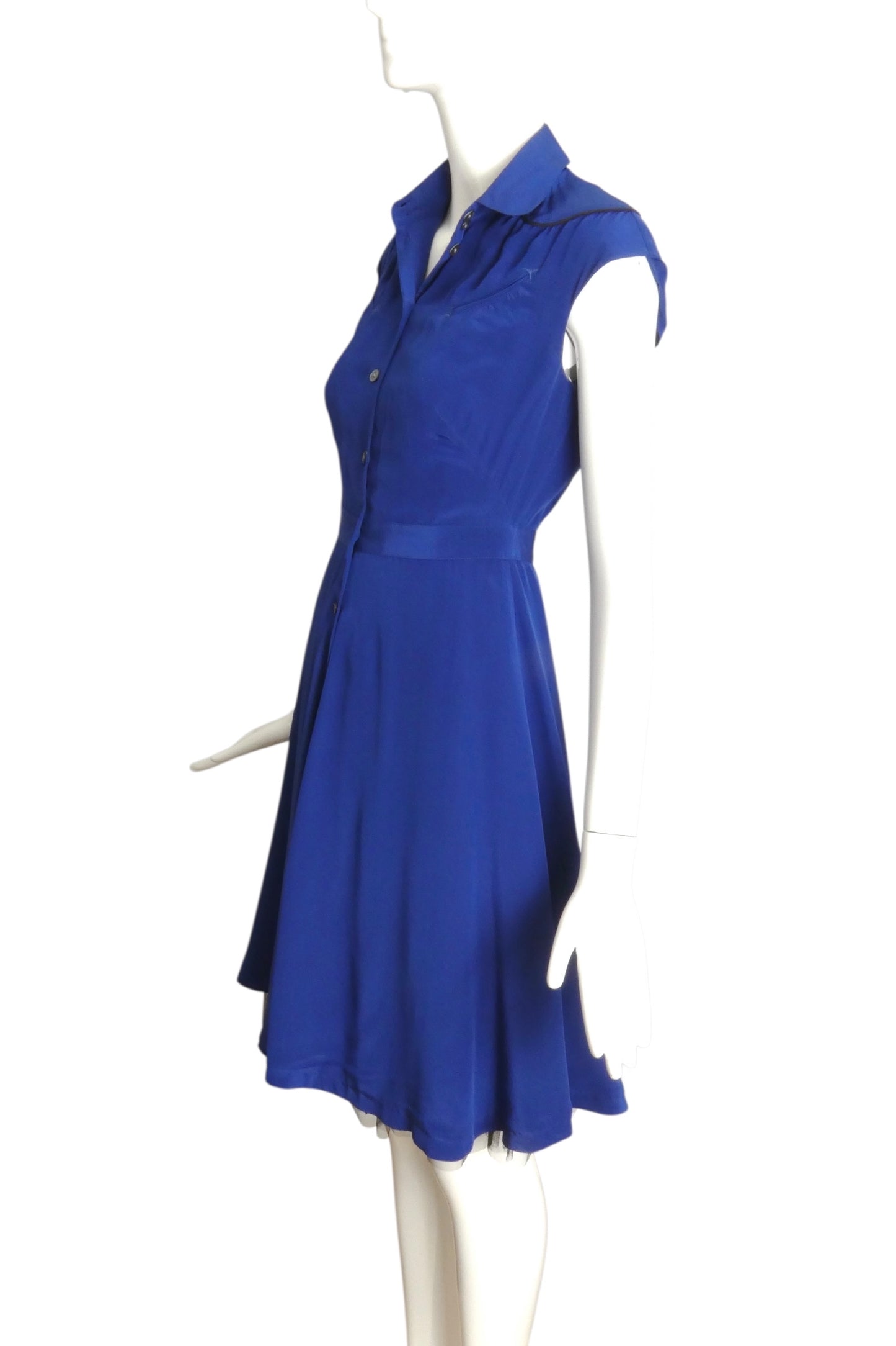 MCQ MCQUEEN- NWT 2011 Blue Western Cut Dress, Size 4