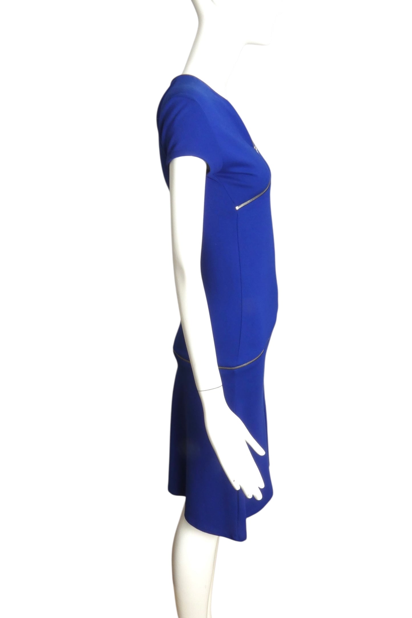 MCQ MCQUEEN- NWT 2011 Blue Knit Zipper Dress, Size 6