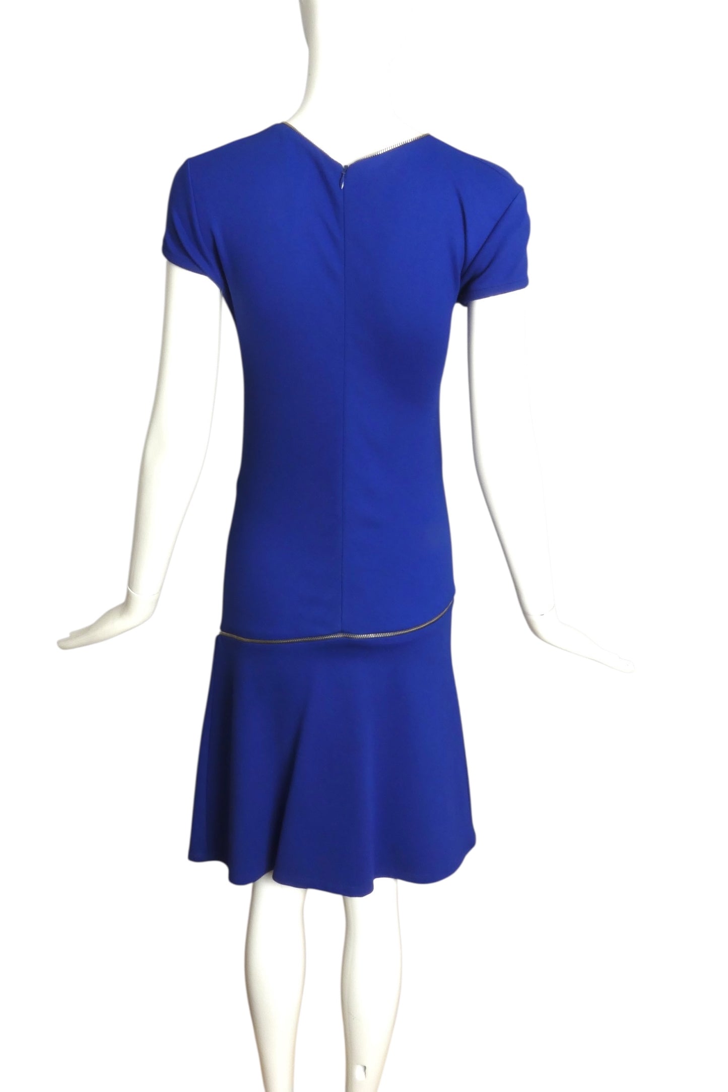 MCQ MCQUEEN- NWT 2011 Blue Knit Zipper Dress, Size 6