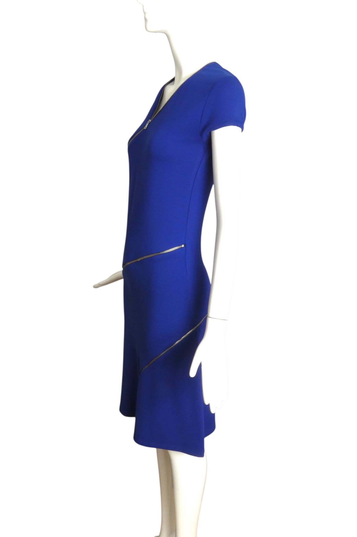MCQ MCQUEEN- NWT 2011 Blue Knit Zipper Dress, Size 6