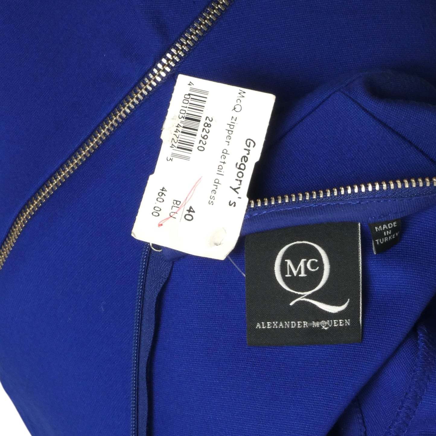 MCQ MCQUEEN- NWT 2011 Blue Knit Zipper Dress, Size 6