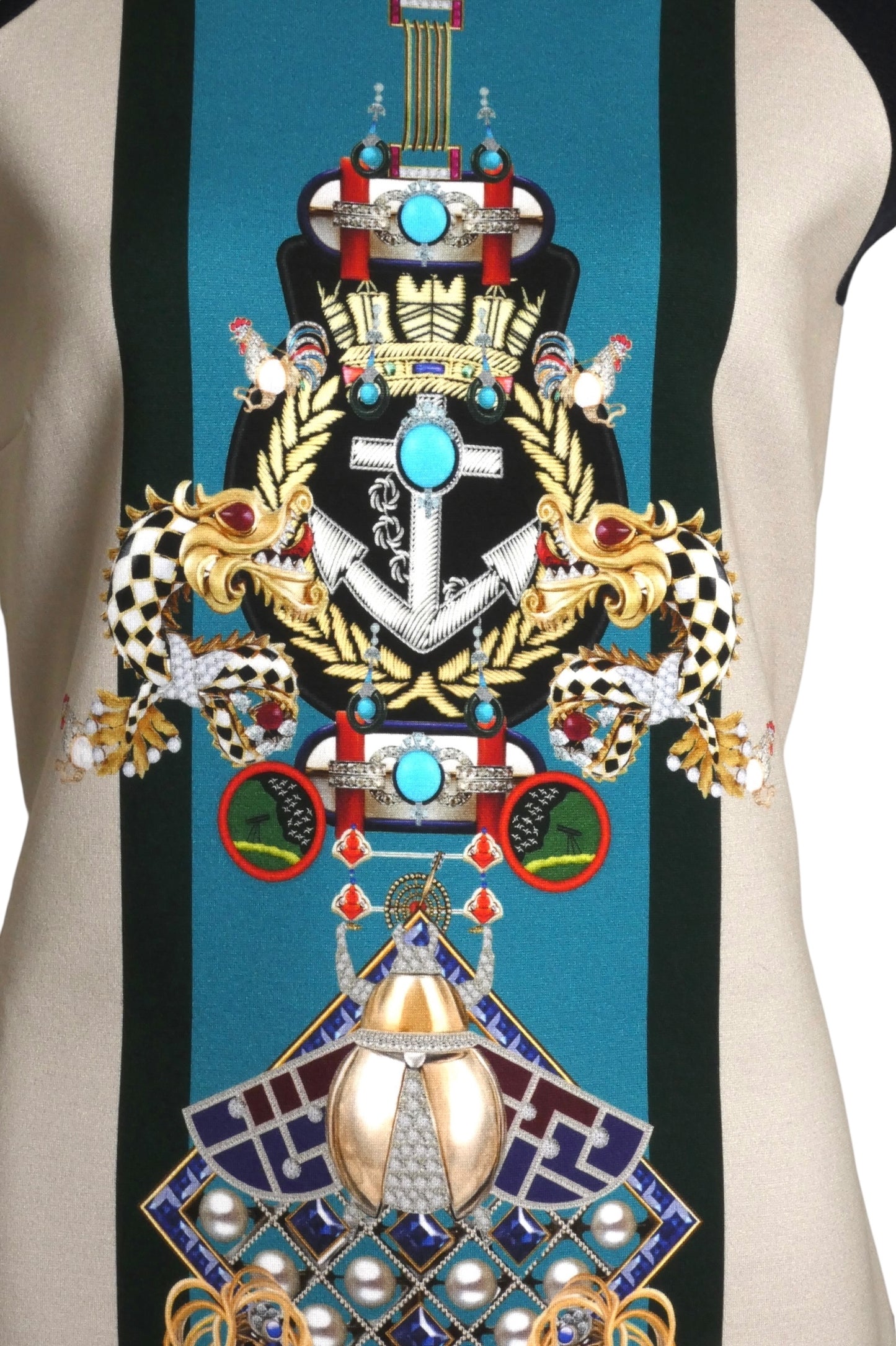 MARY KATRANTZOU- NWT Graphic Print Wool Knit Dress, Size Medium