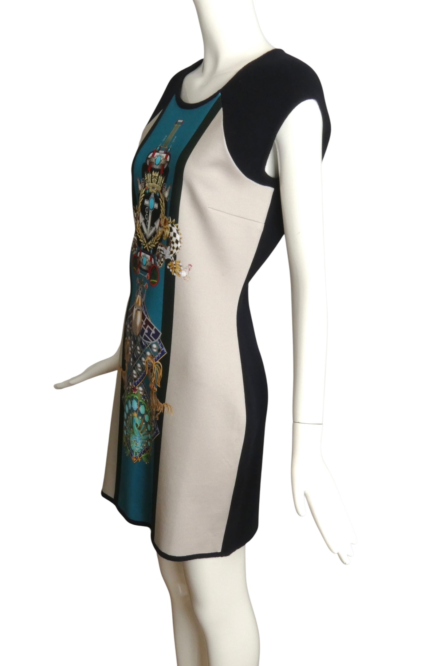 MARY KATRANTZOU- NWT Graphic Print Wool Knit Dress, Size Medium