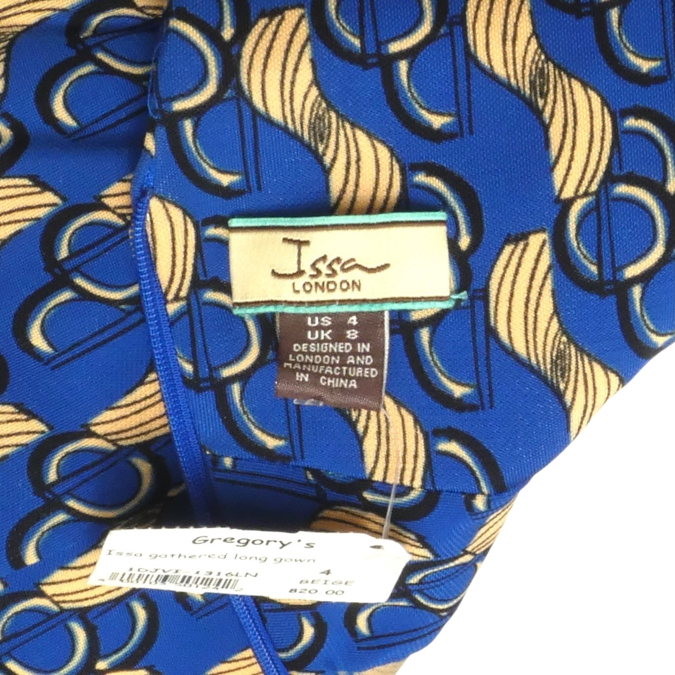 ISSA- NWT Jersey Knit Evening Gown, Size 4