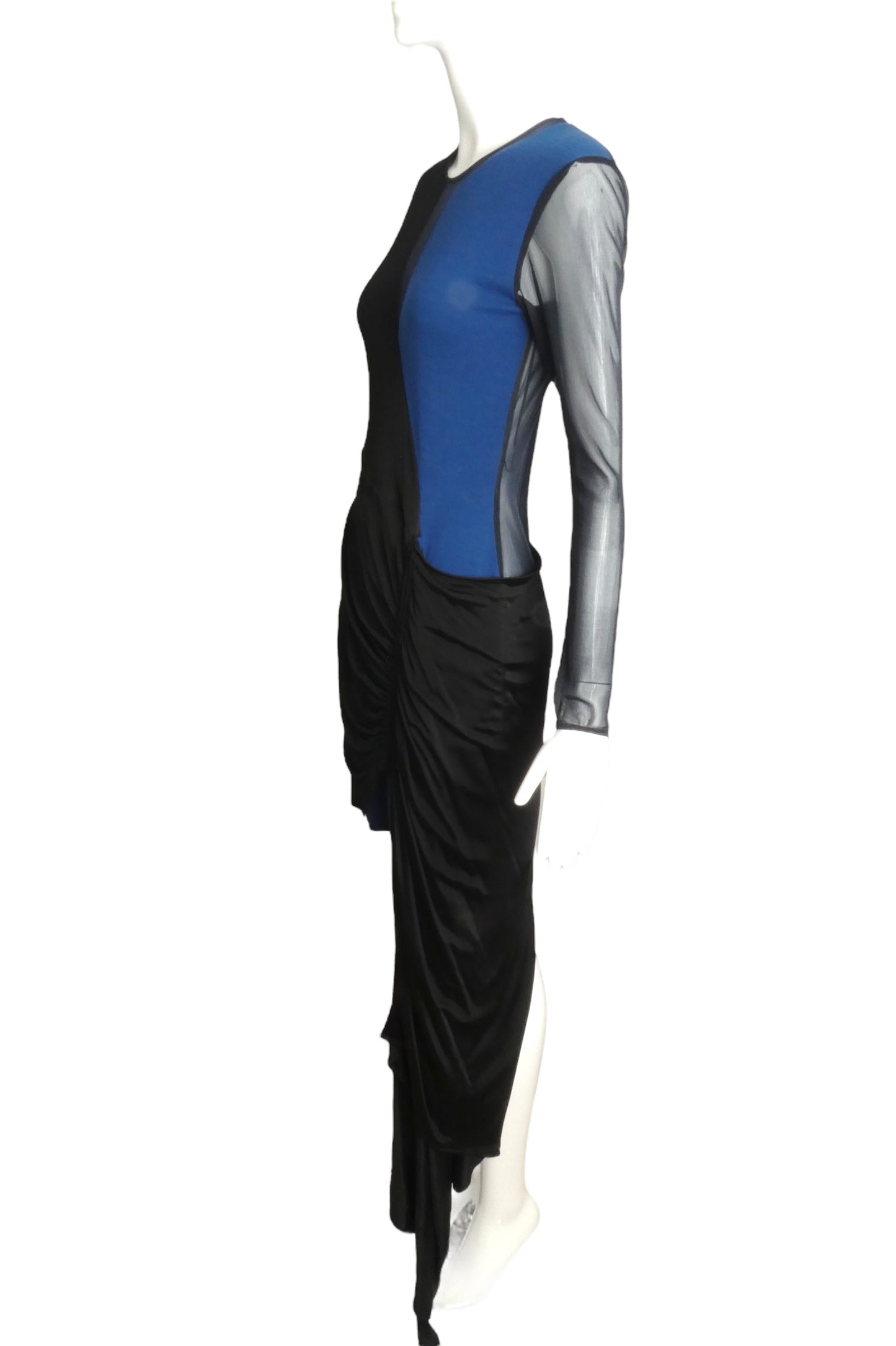 ISSA- NWT Black & Blue Sheer Knit Cocktail Dress, Size 6
