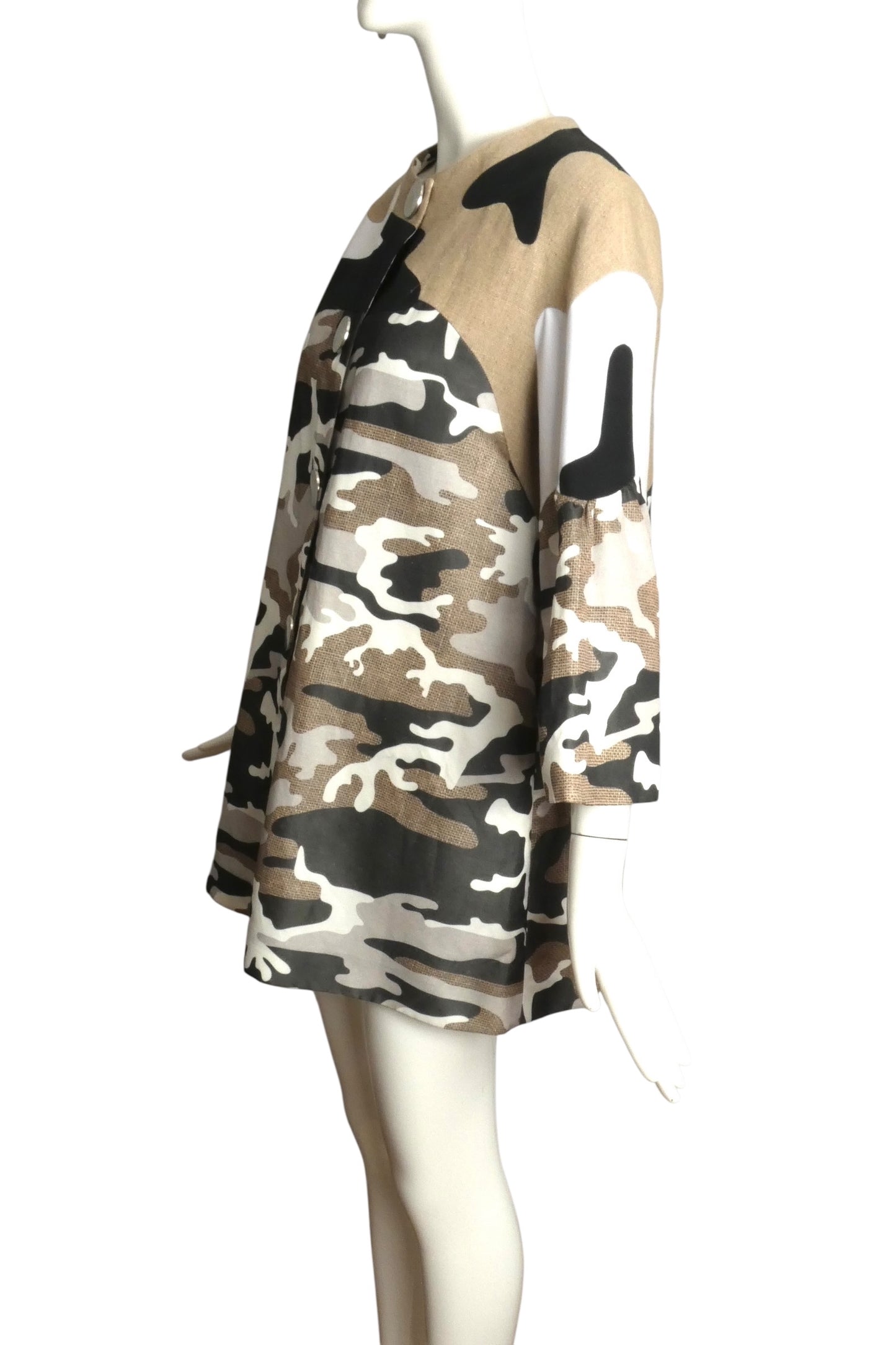 JC de CASTELBAJAC- NWT 2014 Camo Print Overcoat, Size 12