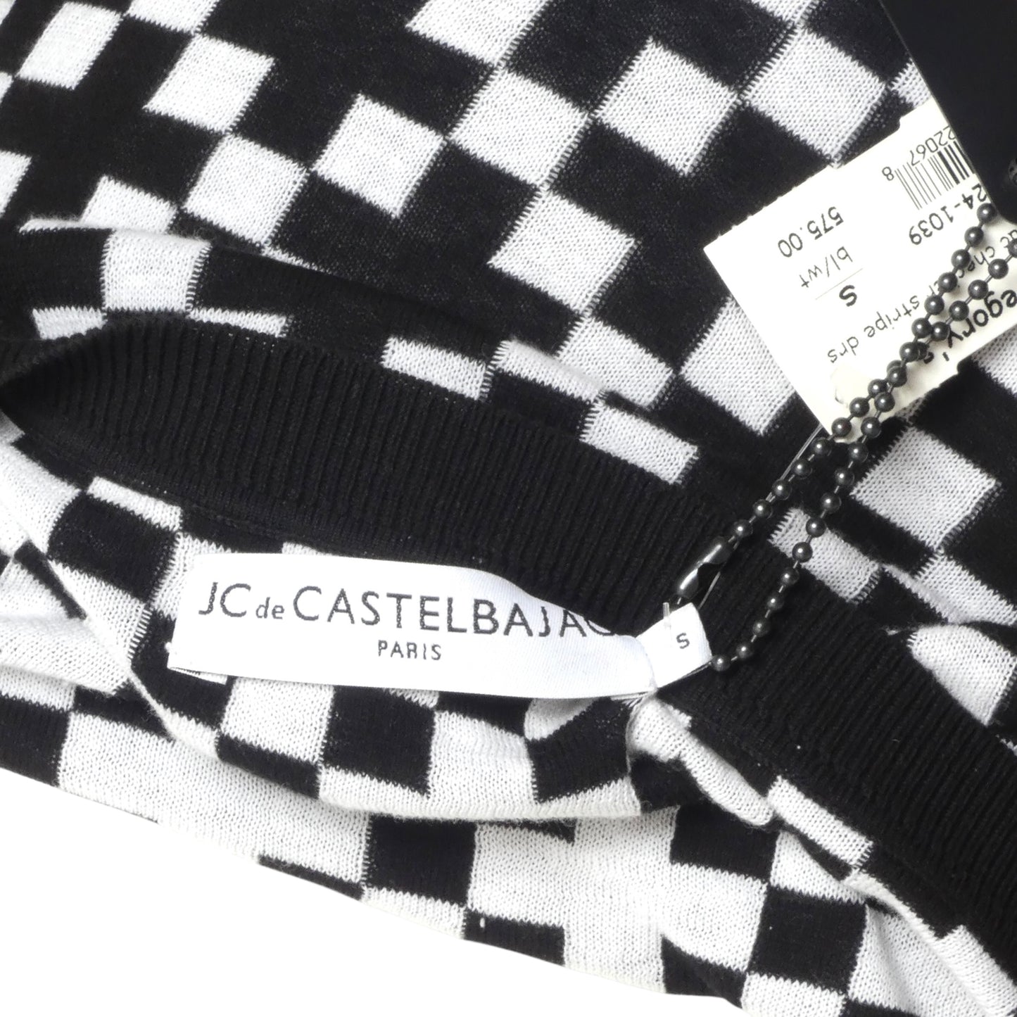 JC de CASTELBAJAC- NWT Printed Cotton Knit Dress, Size Small