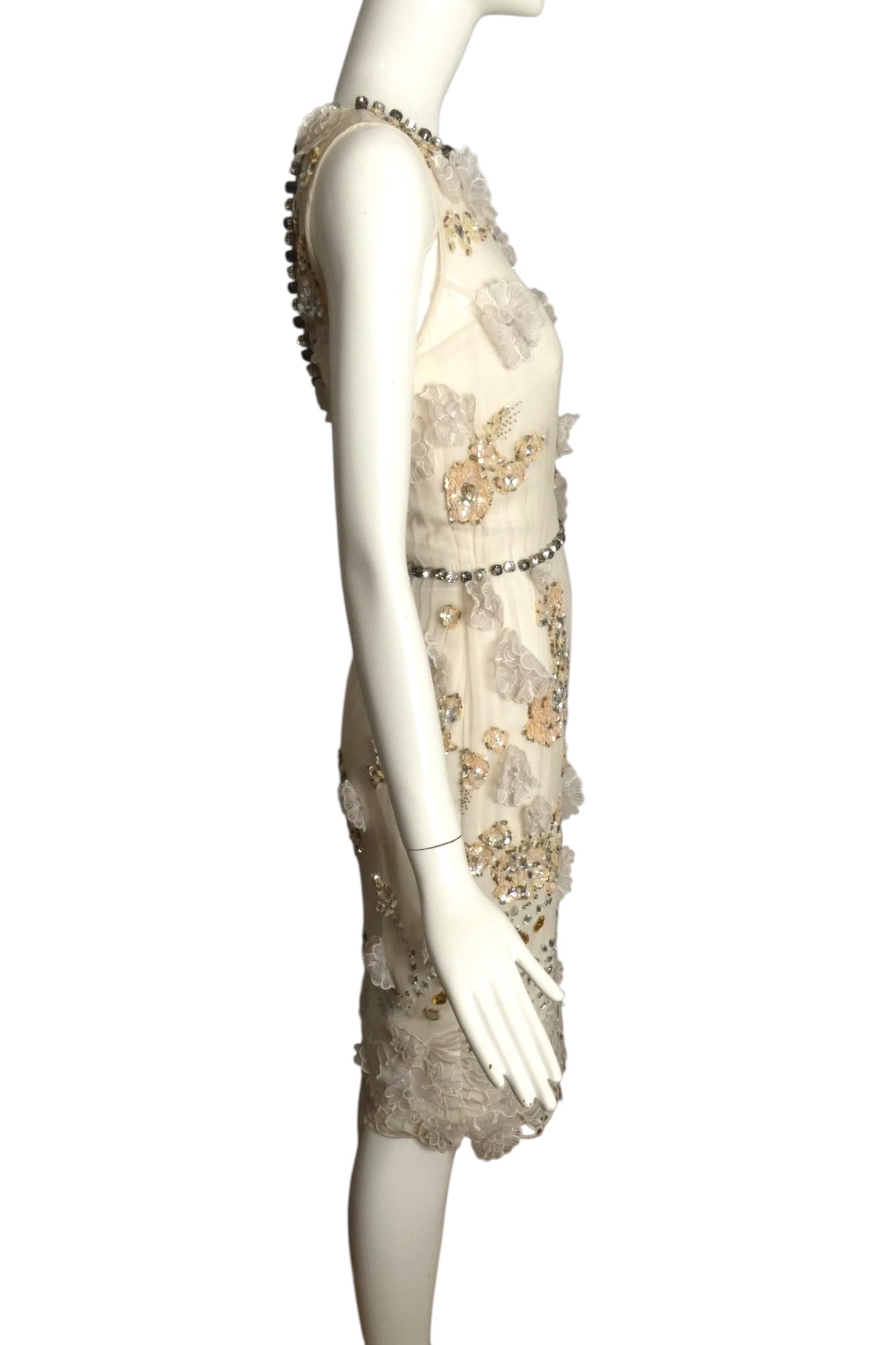 MANDALAY-NWT Beaded Floral Chiffon Dress, Size 4