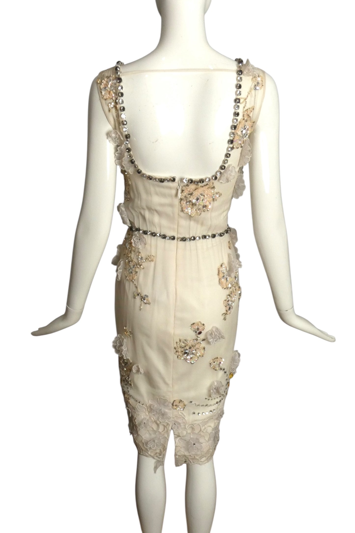 MANDALAY-NWT Beaded Floral Chiffon Dress, Size 4