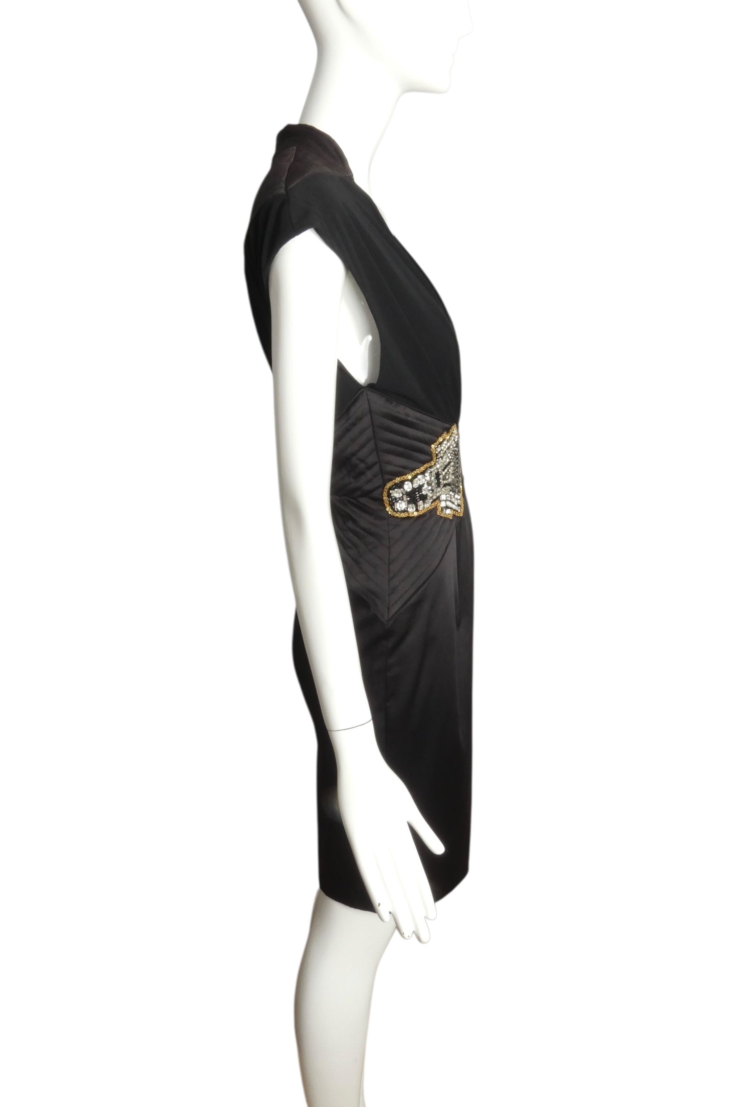 MANDALAY-NWT Black Jeweled Cocktail Dress, Size 6