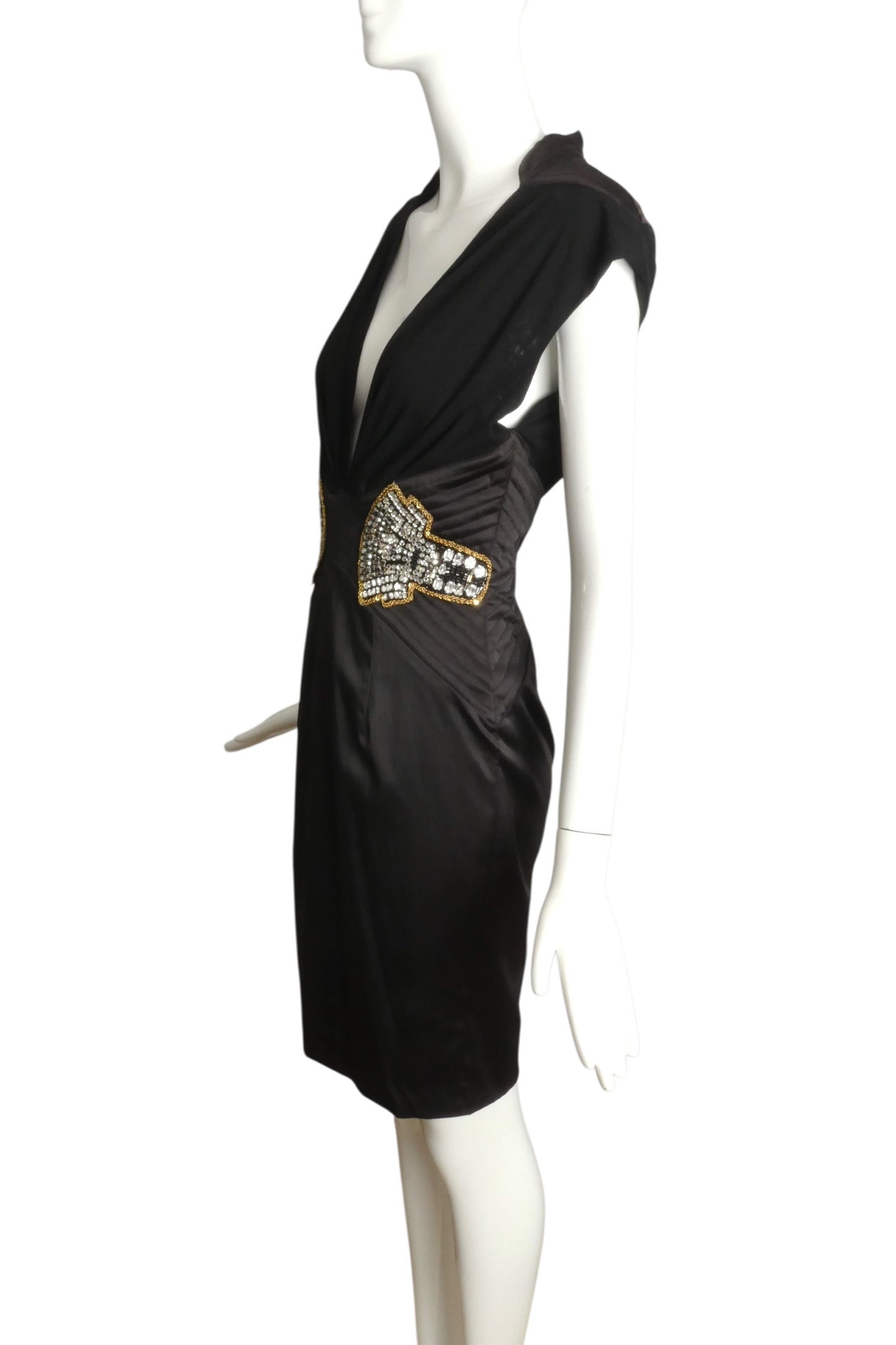 MANDALAY-NWT Black Jeweled Cocktail Dress, Size 6