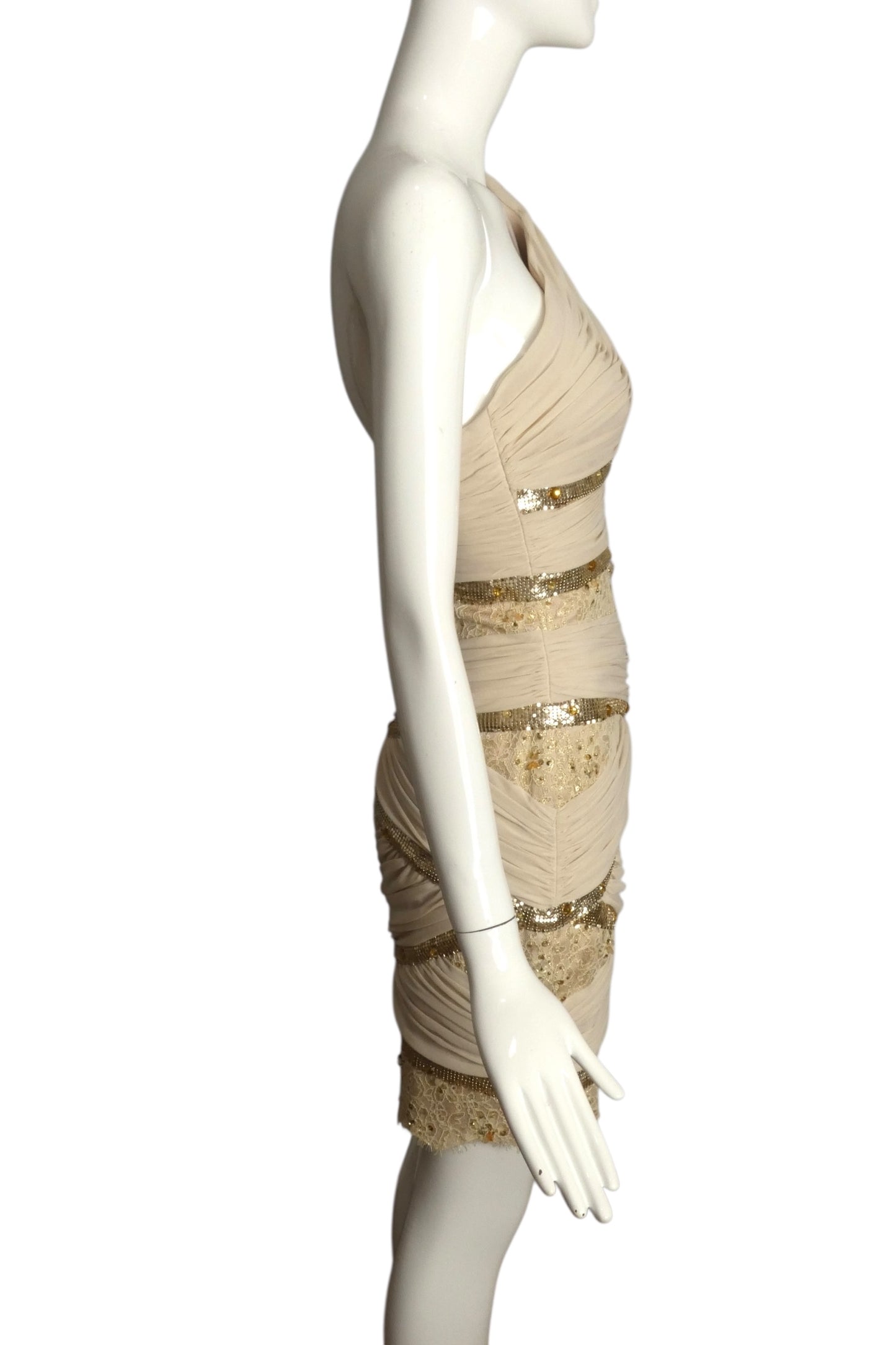MANDALAY-NWT Beige Sequin Cocktail Dress, Size 8