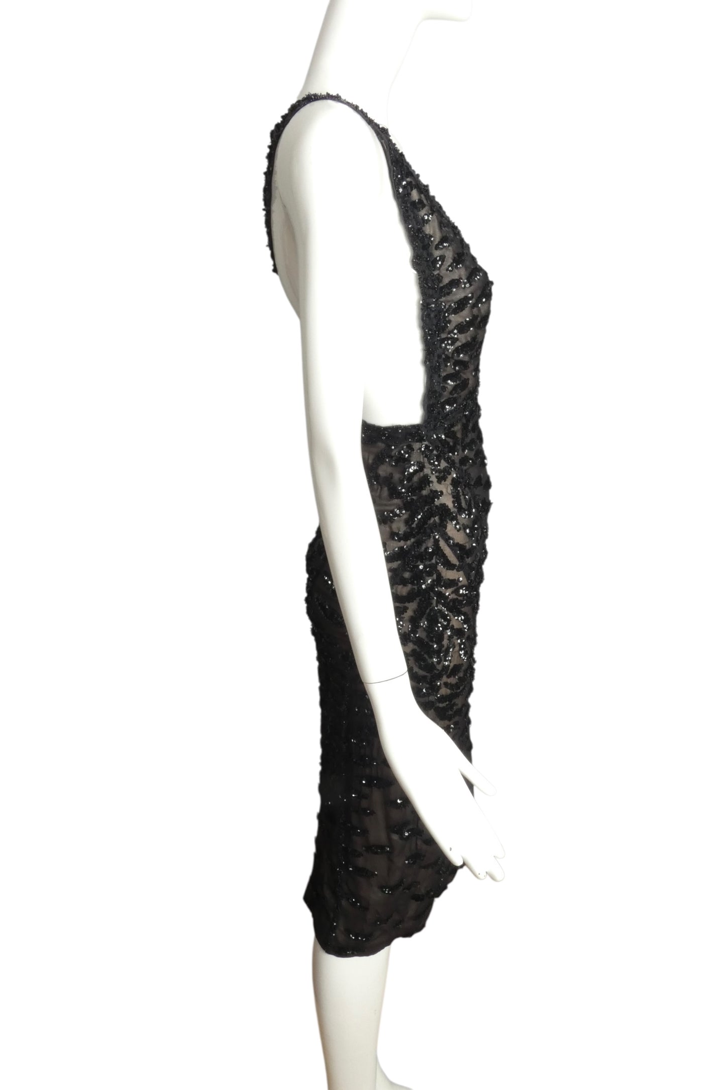 MANDALAY-NWT Black Sequin Cocktail Dress, Size 8