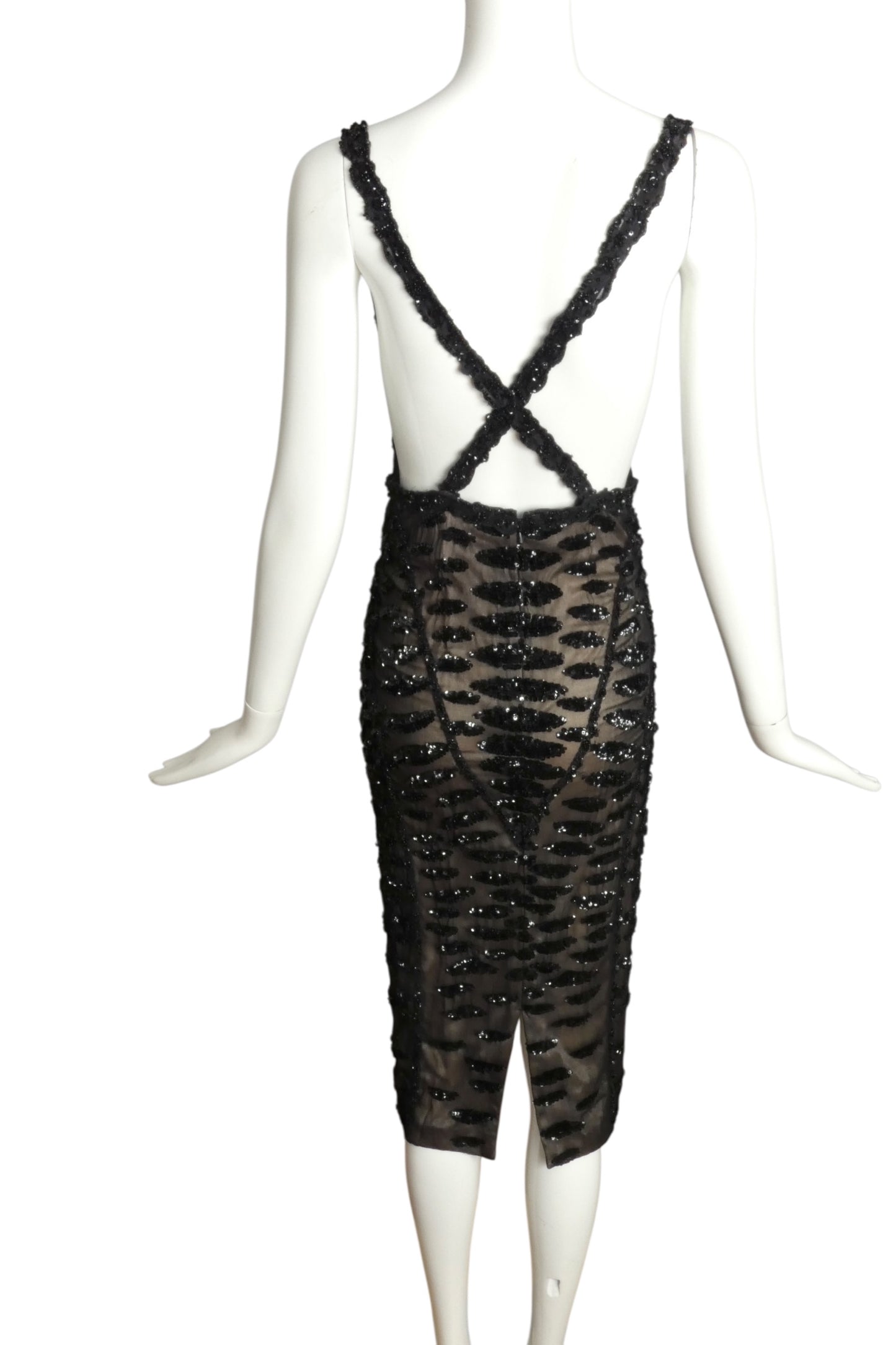 MANDALAY-NWT Black Sequin Cocktail Dress, Size 8