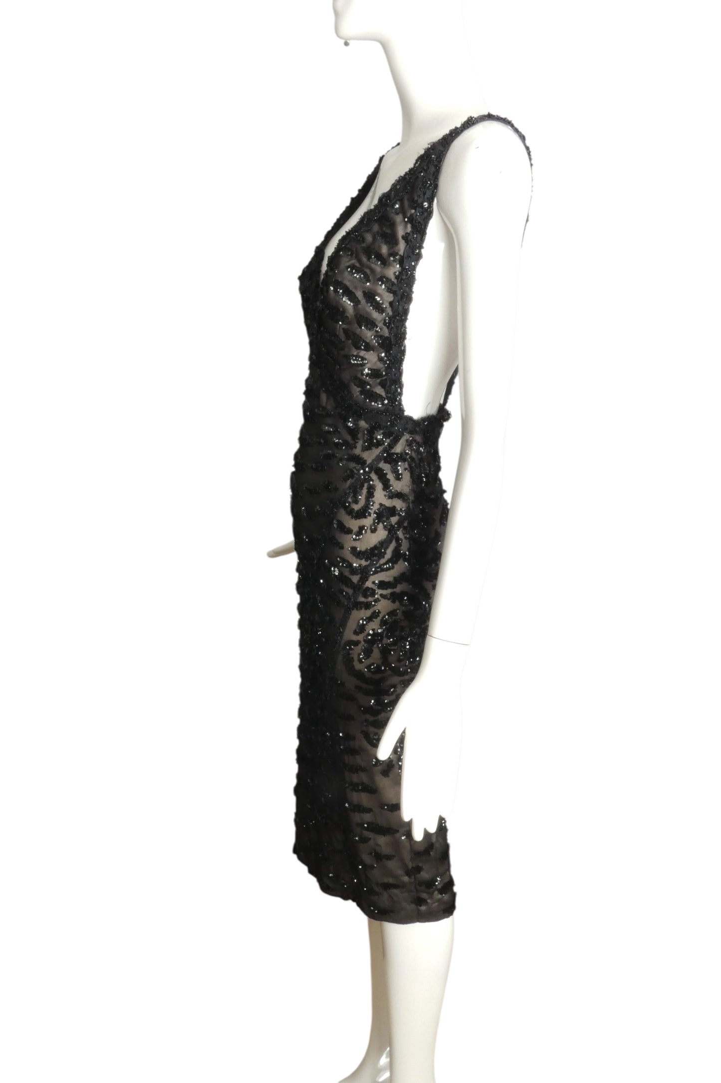 MANDALAY-NWT Black Sequin Cocktail Dress, Size 8