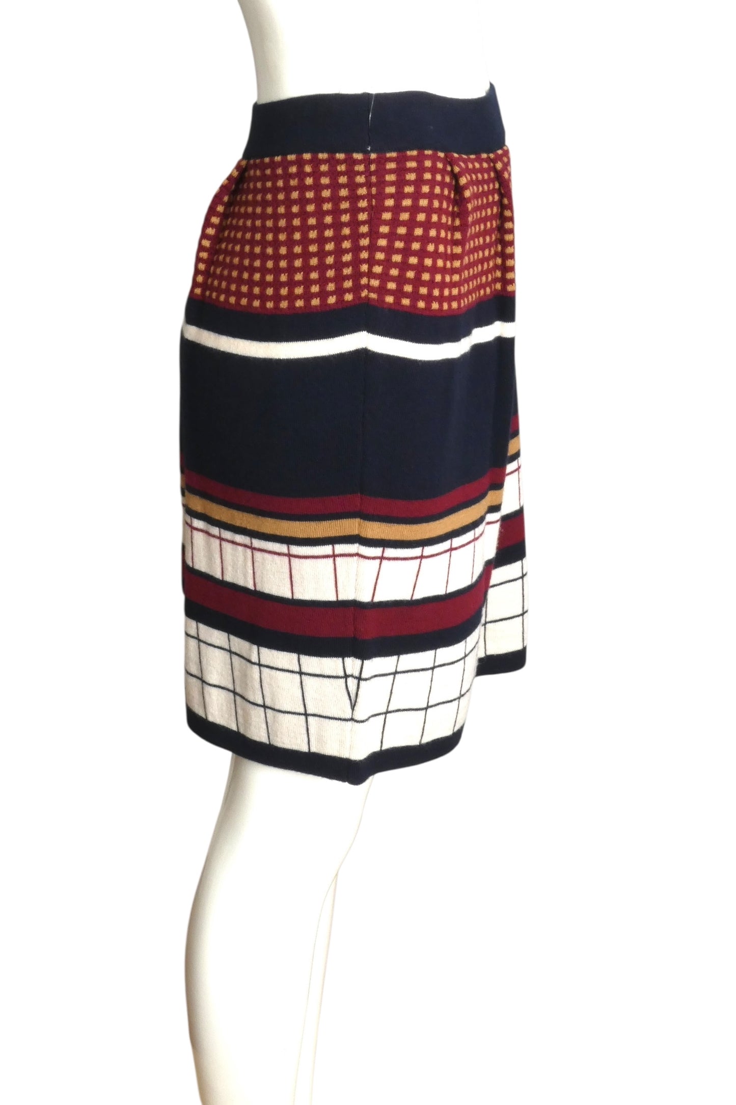 RODIER- NWT Multi Color Wool Pleat Skirt, Size 6