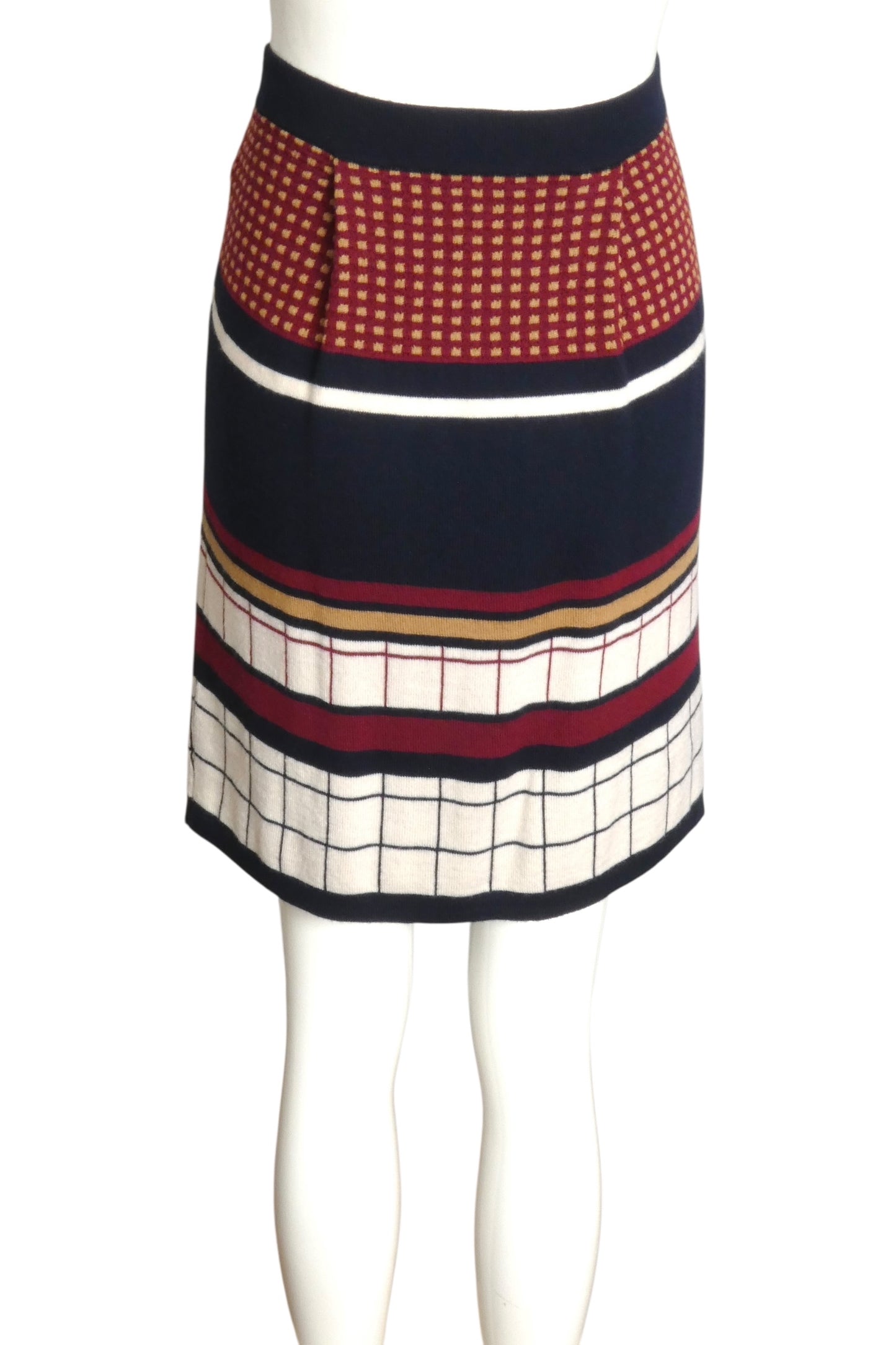 RODIER- NWT Multi Color Wool Pleat Skirt, Size 6