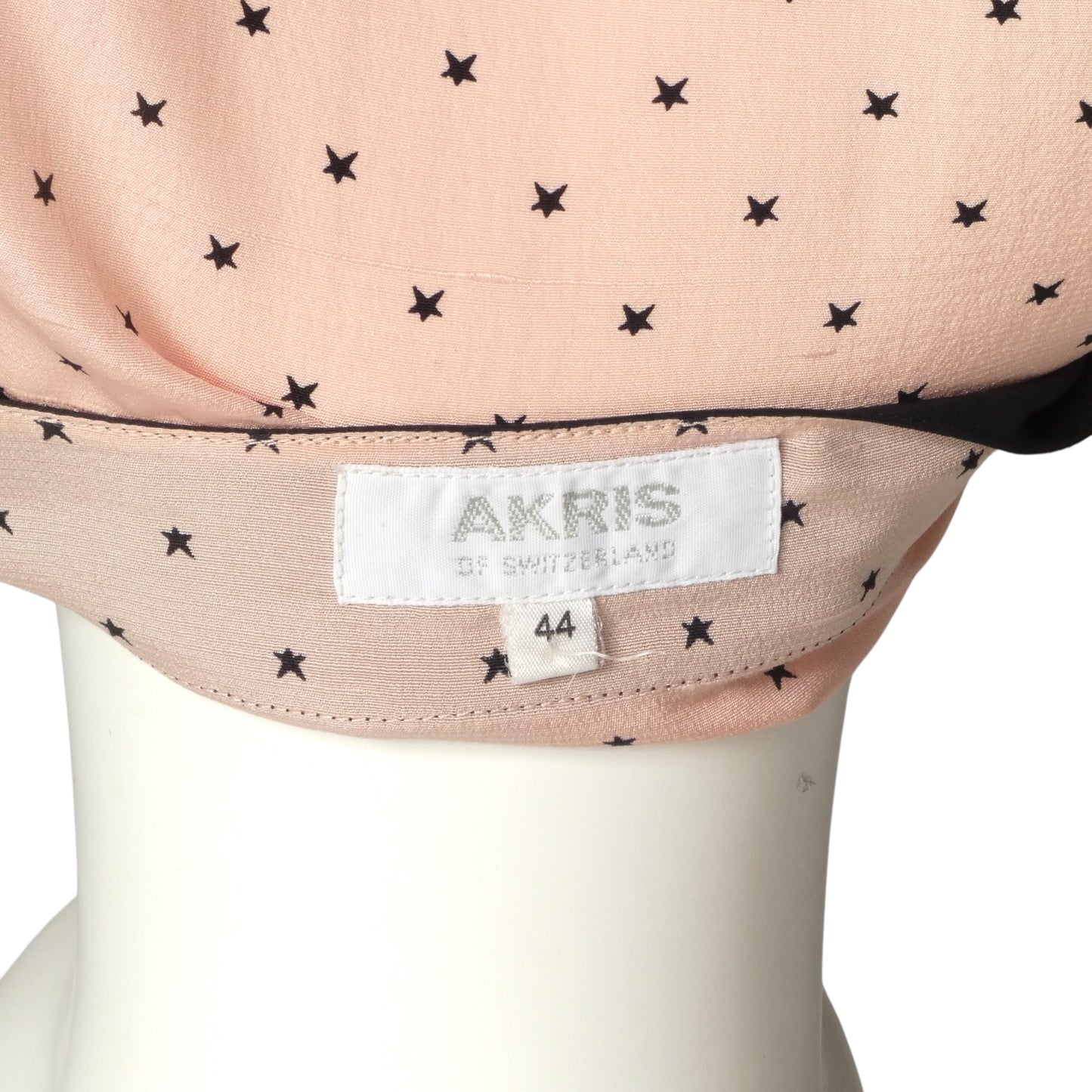 AKRIS- 1980s Printed Silk Blouse, Size 14