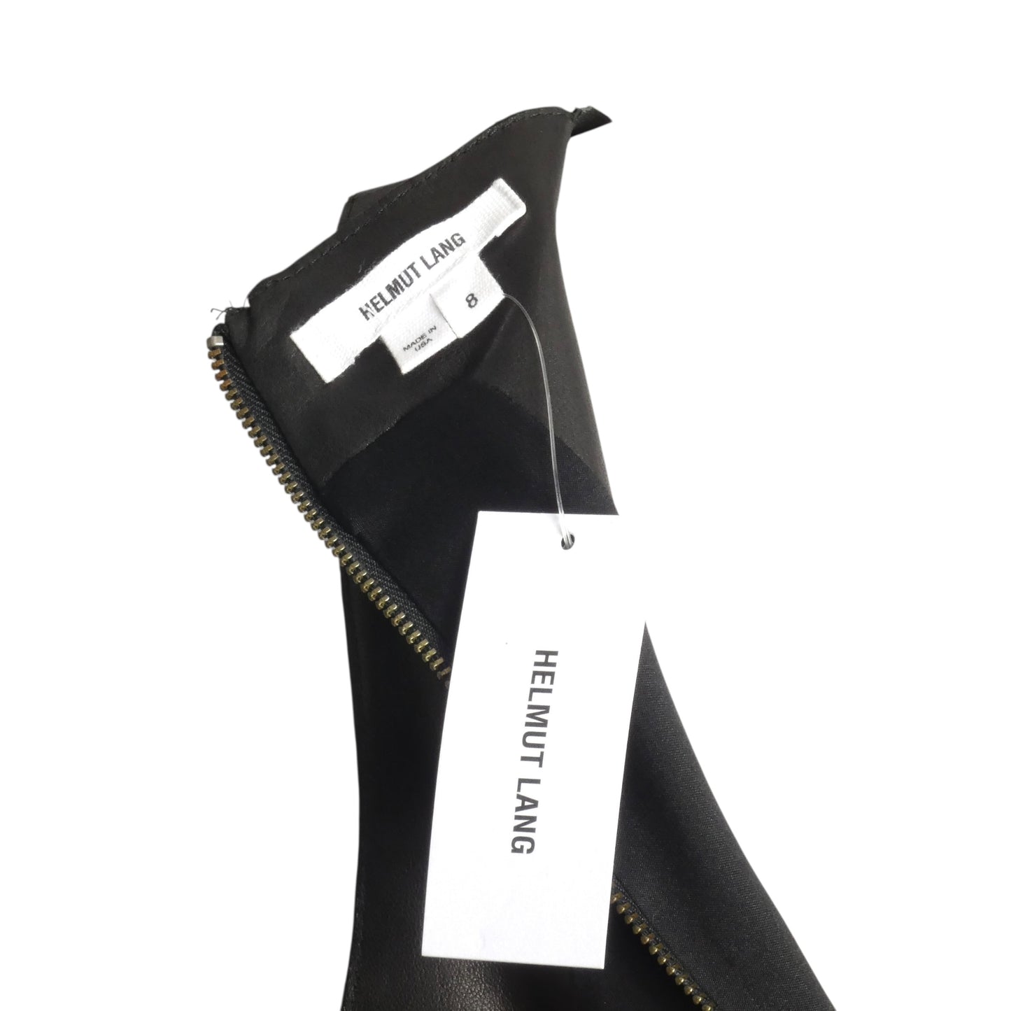 HELMUT LANG- NWT Black Jersey Knit & Leather Dress, Size 8