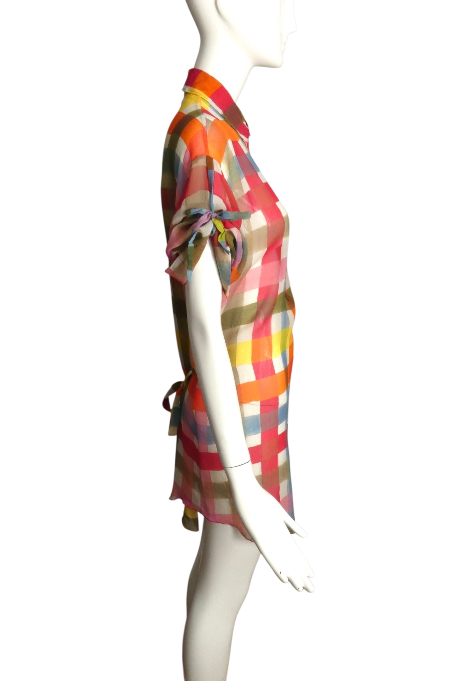 MOSCHINO CHEAP & CHIC- Multi Color Chiffon Shirt Dress, Size 4