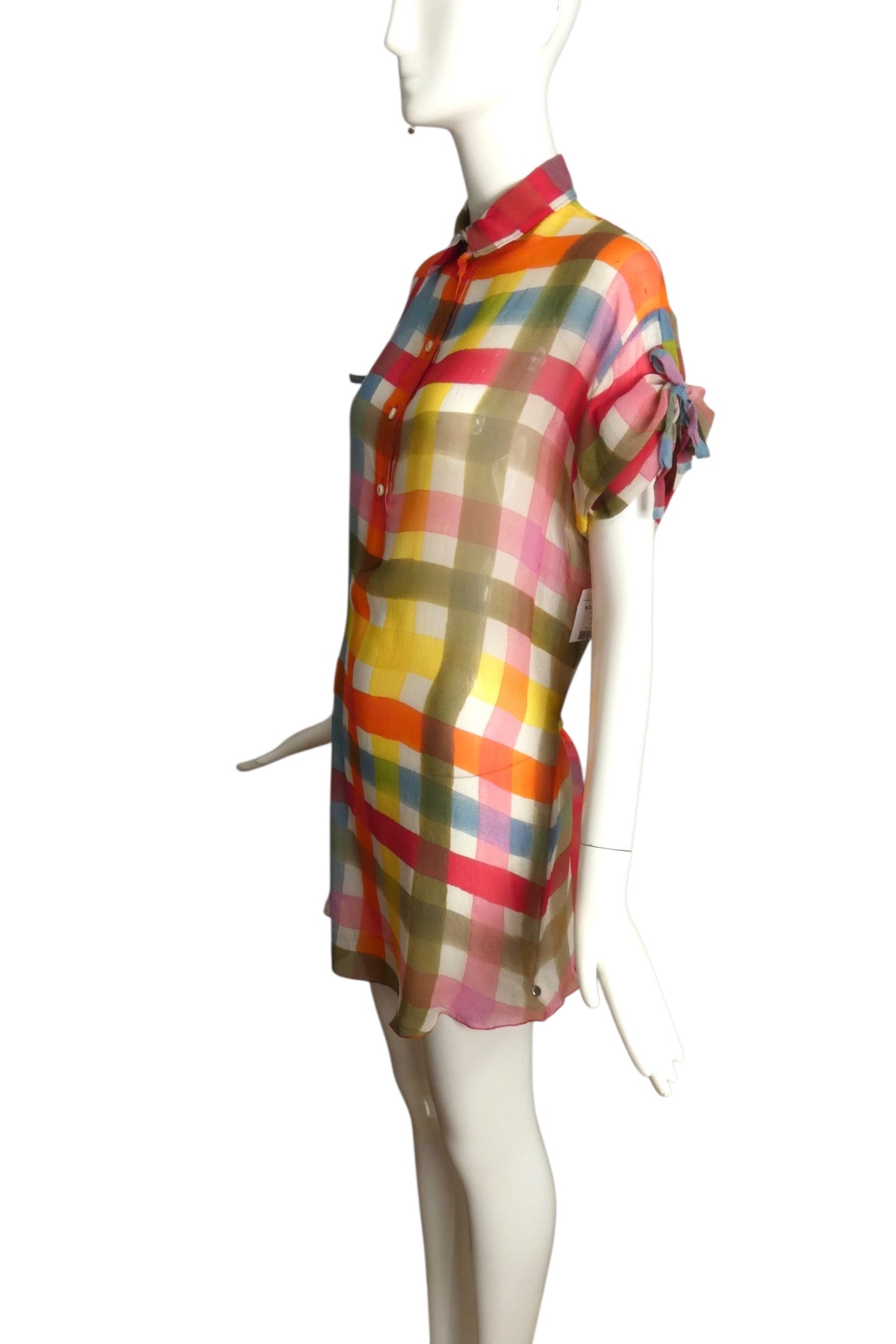 MOSCHINO CHEAP & CHIC- Multi Color Chiffon Shirt Dress, Size 4