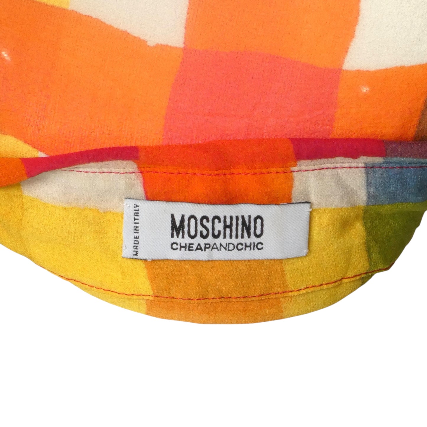 MOSCHINO CHEAP & CHIC- Multi Color Chiffon Shirt Dress, Size 4