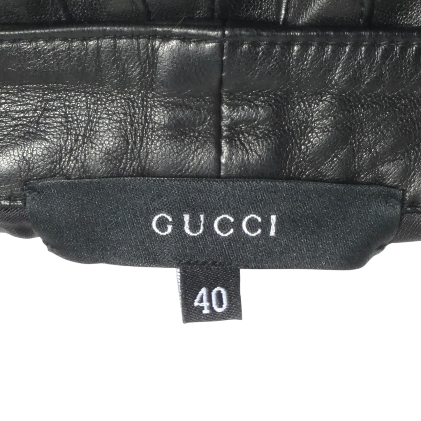 GUCCI- 1999 Black Quilted Leather Pants, Size 2