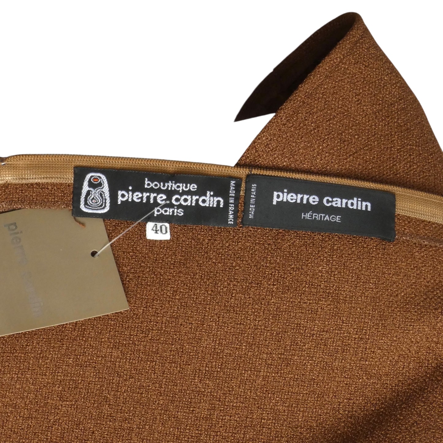 PIERRE CARDIN BOUTIQUE-1990s Brown 2pc Knit Skirt Ensemble, Size-4