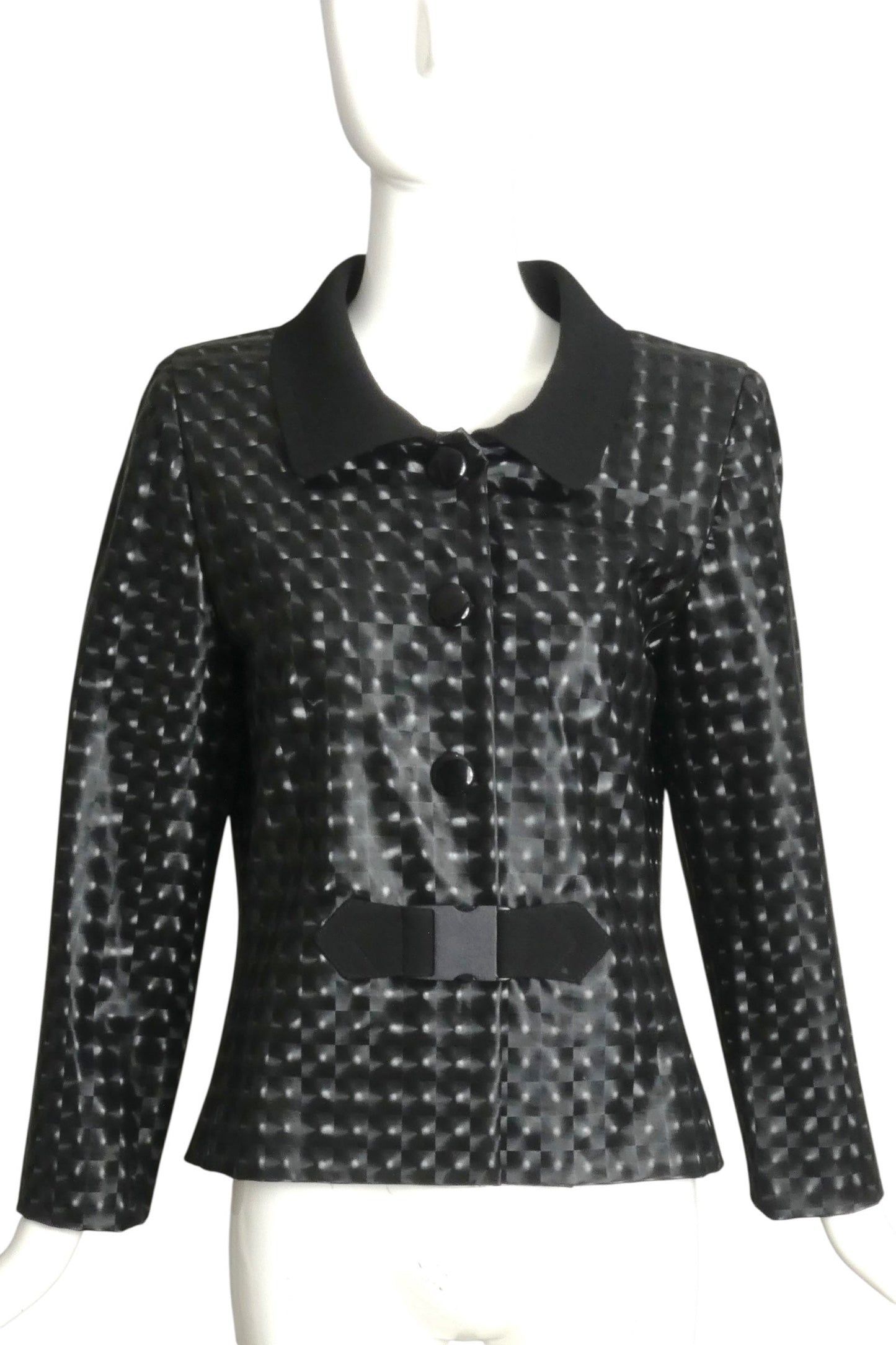 PIERRE CARDIN - 2011 Black Hologram Vinyl Jacket, Size-6