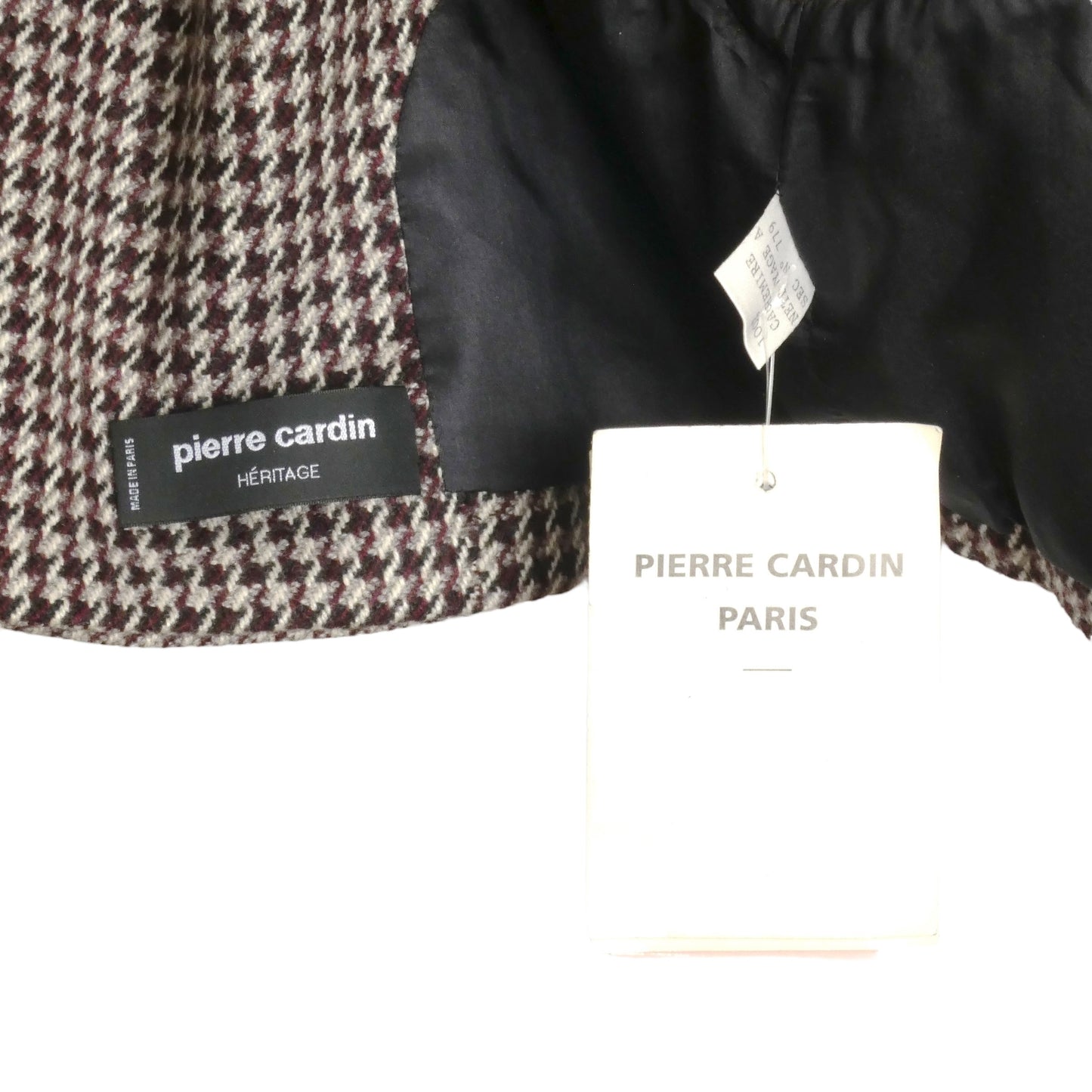 PIERRE CARDIN (HAUTE COUTURE)-1998 Brown Wool Houndstooth Vest, Size-6