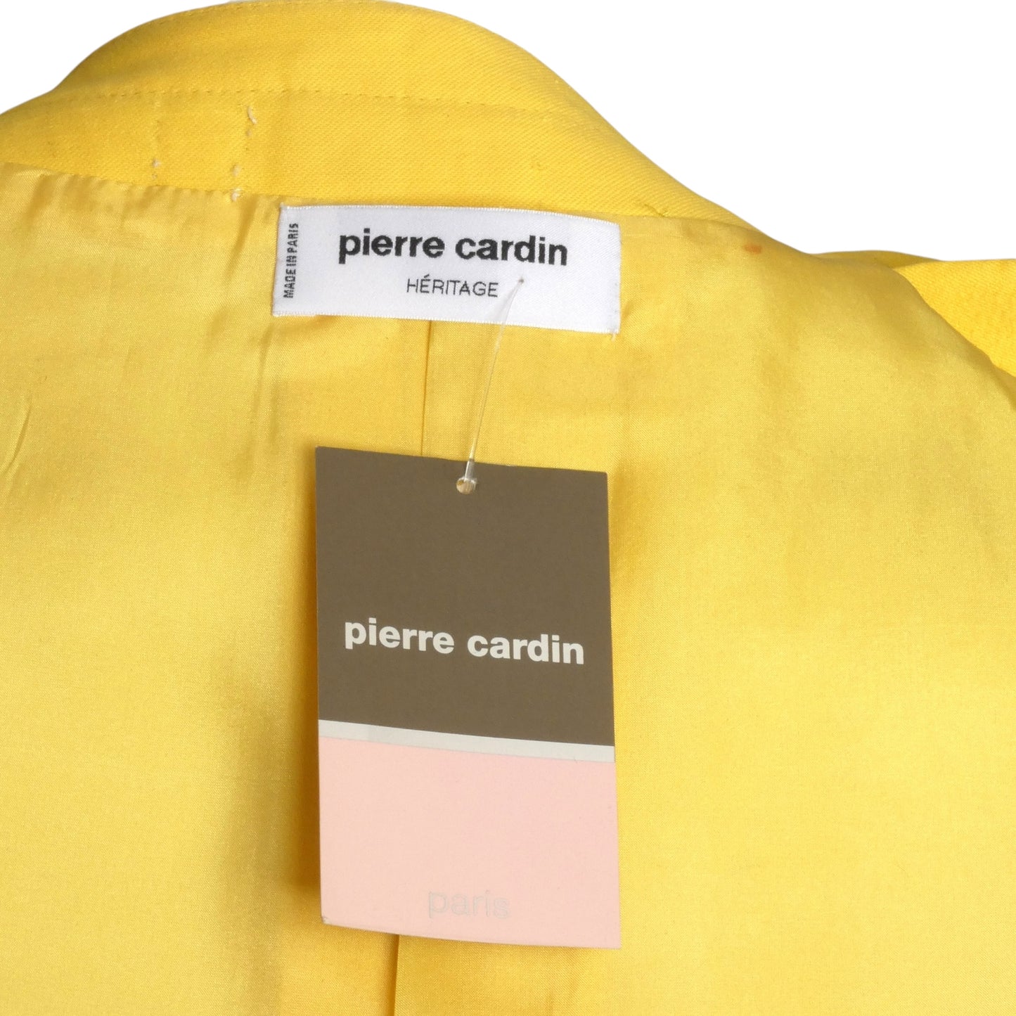 PIERRE CARDIN- 1994 Yellow Cotton Twill Vest, Size 6