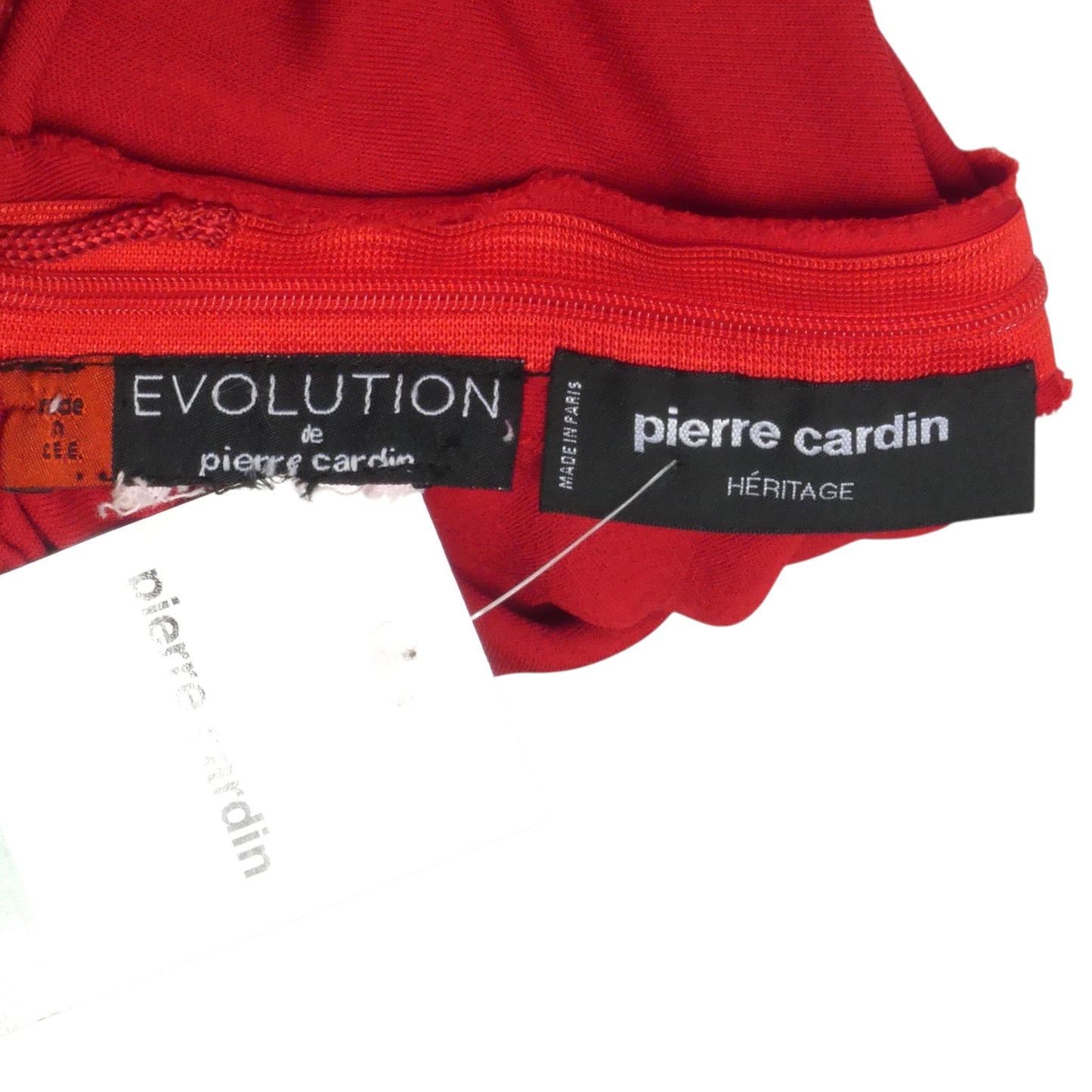 PIERRE CARDIN EVOLUTION-2000 Red Knit & Feather Dress, Size-2