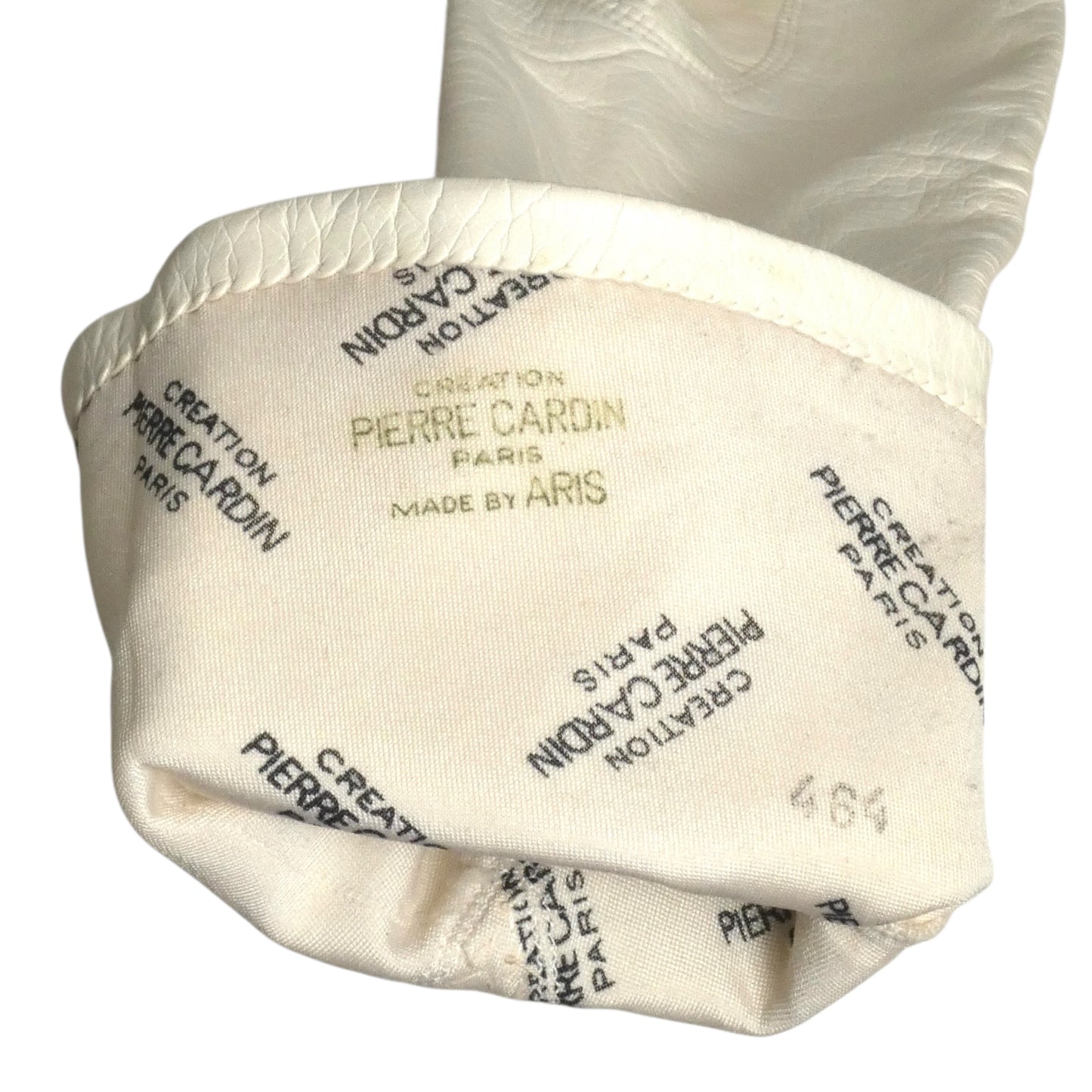 PIERRE CARDIN- 1960s White Beaded Leather Gloves, Size 6 1/2