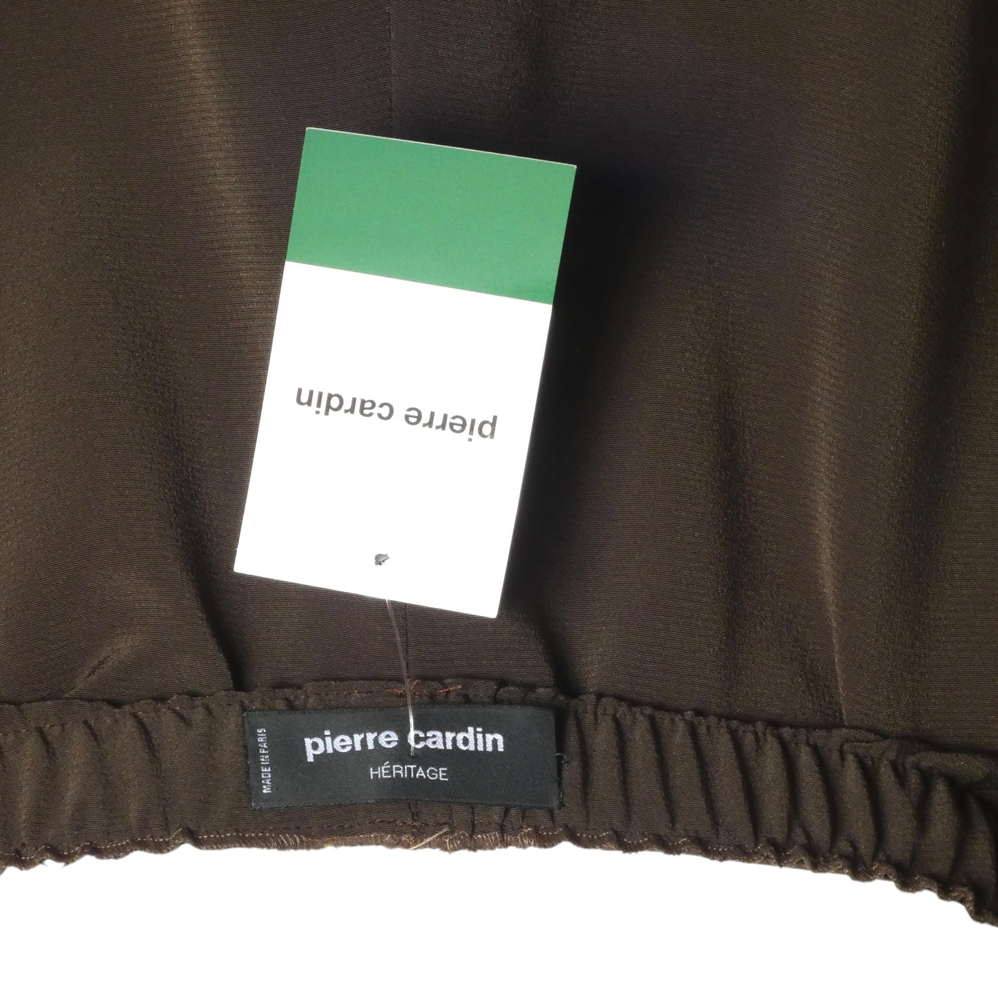 PIERRE CARDIN (HAUTE COUTURE)-2005 Brown Crepe & Feather Party Dress, Size-4