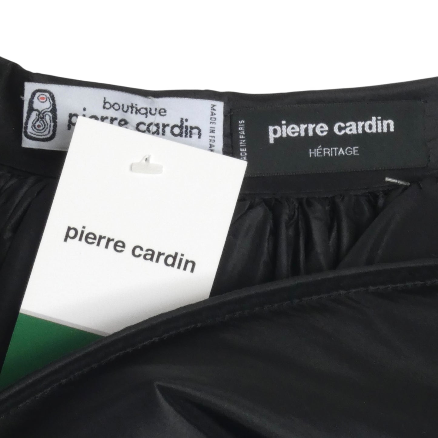 PIERRE CARDIN BOUTIQUE-1991 Black Taffeta Hoop Over Skirt, Size-6