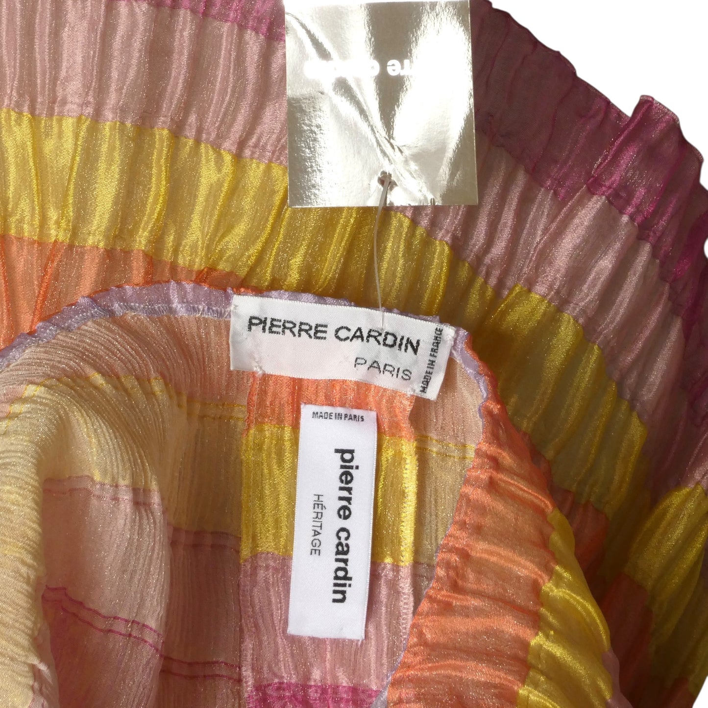 PIERRE CARDIN (HAUTE COUTURE) -1996 Striped Crystal Organza Dress, Size-10